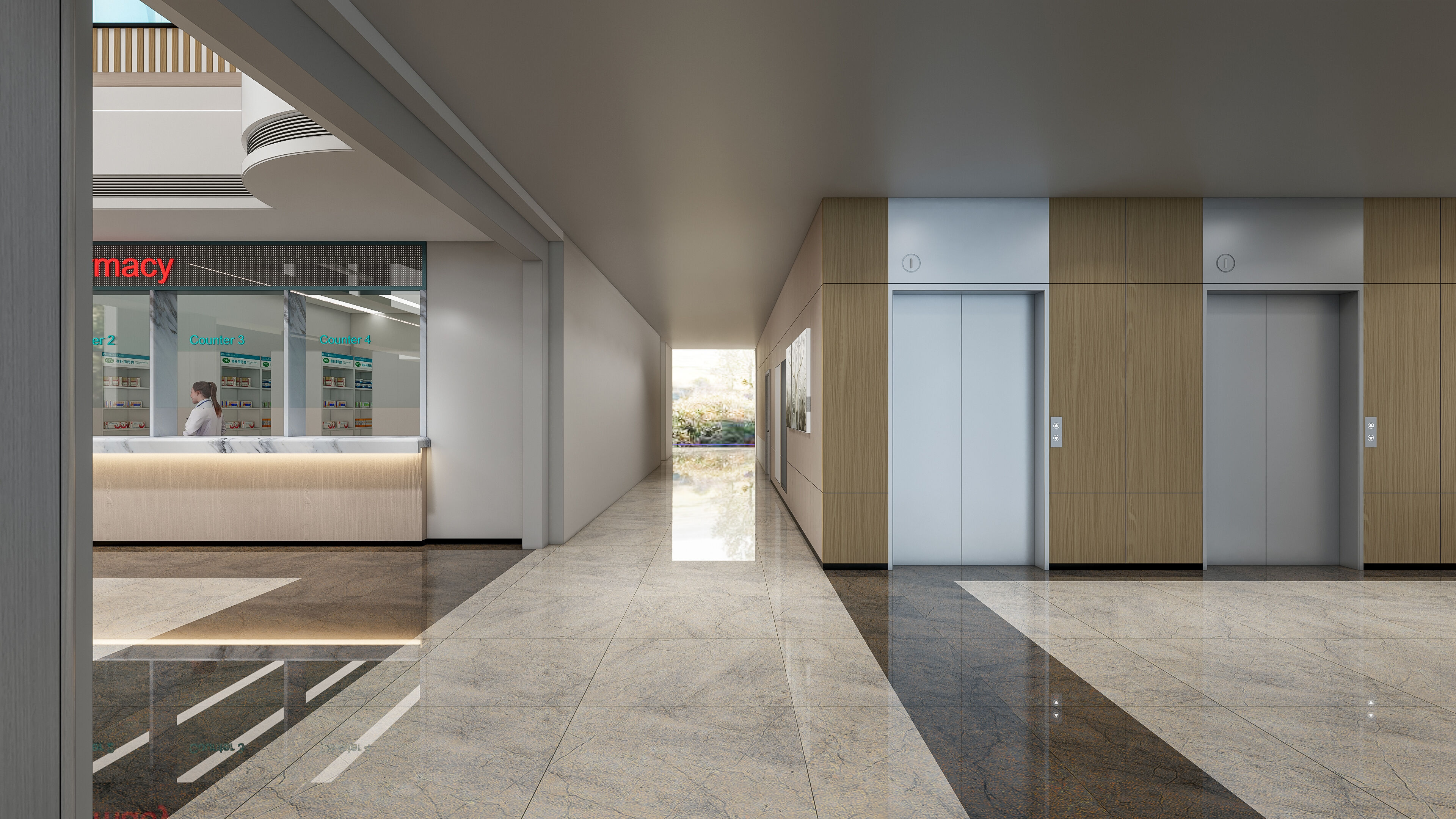 Hospital lobby reception hall 6 3D model_26