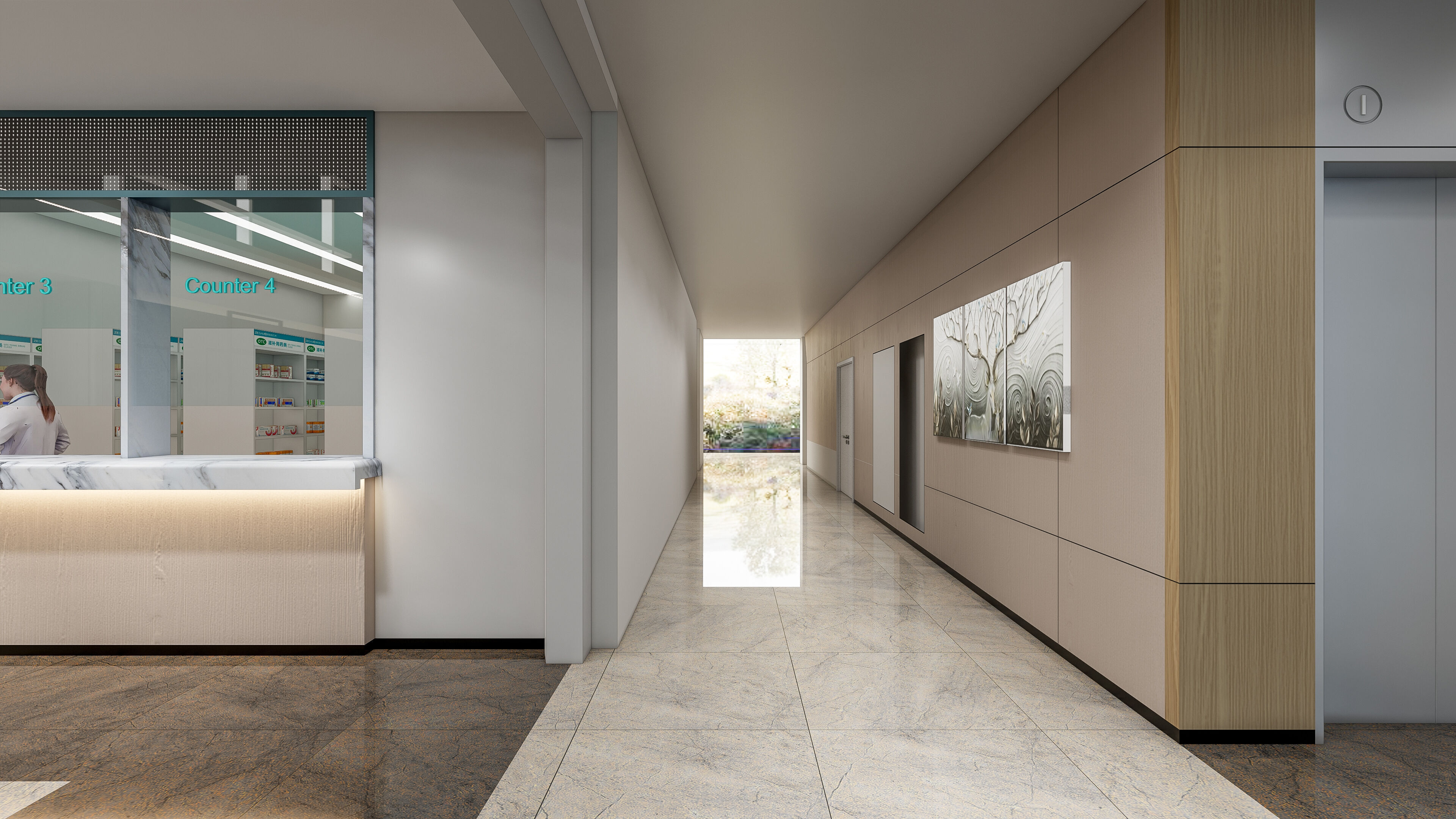 Hospital lobby reception hall 6 3D model_30