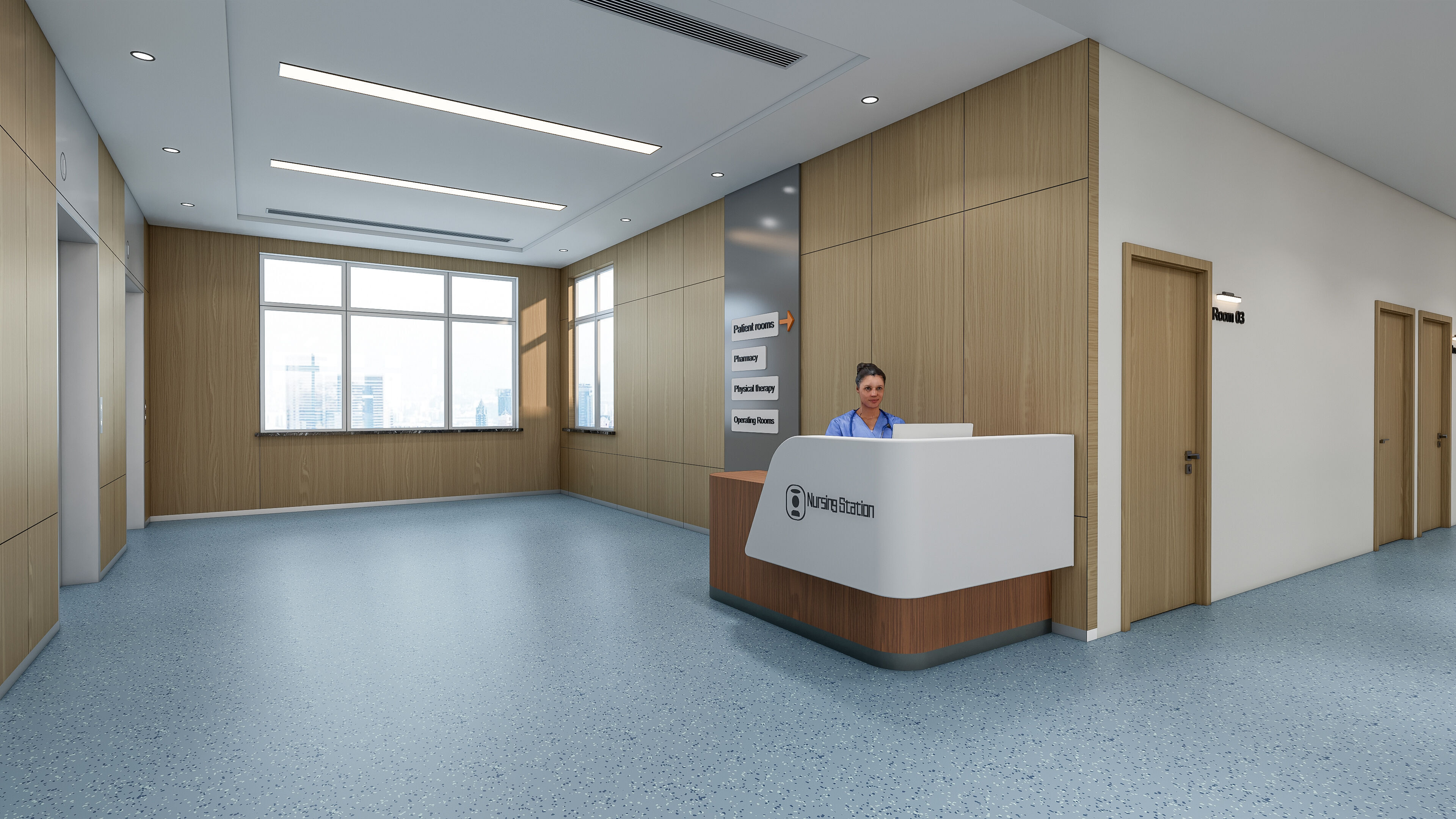 Hospital lobby reception hall 6 3D model_24
