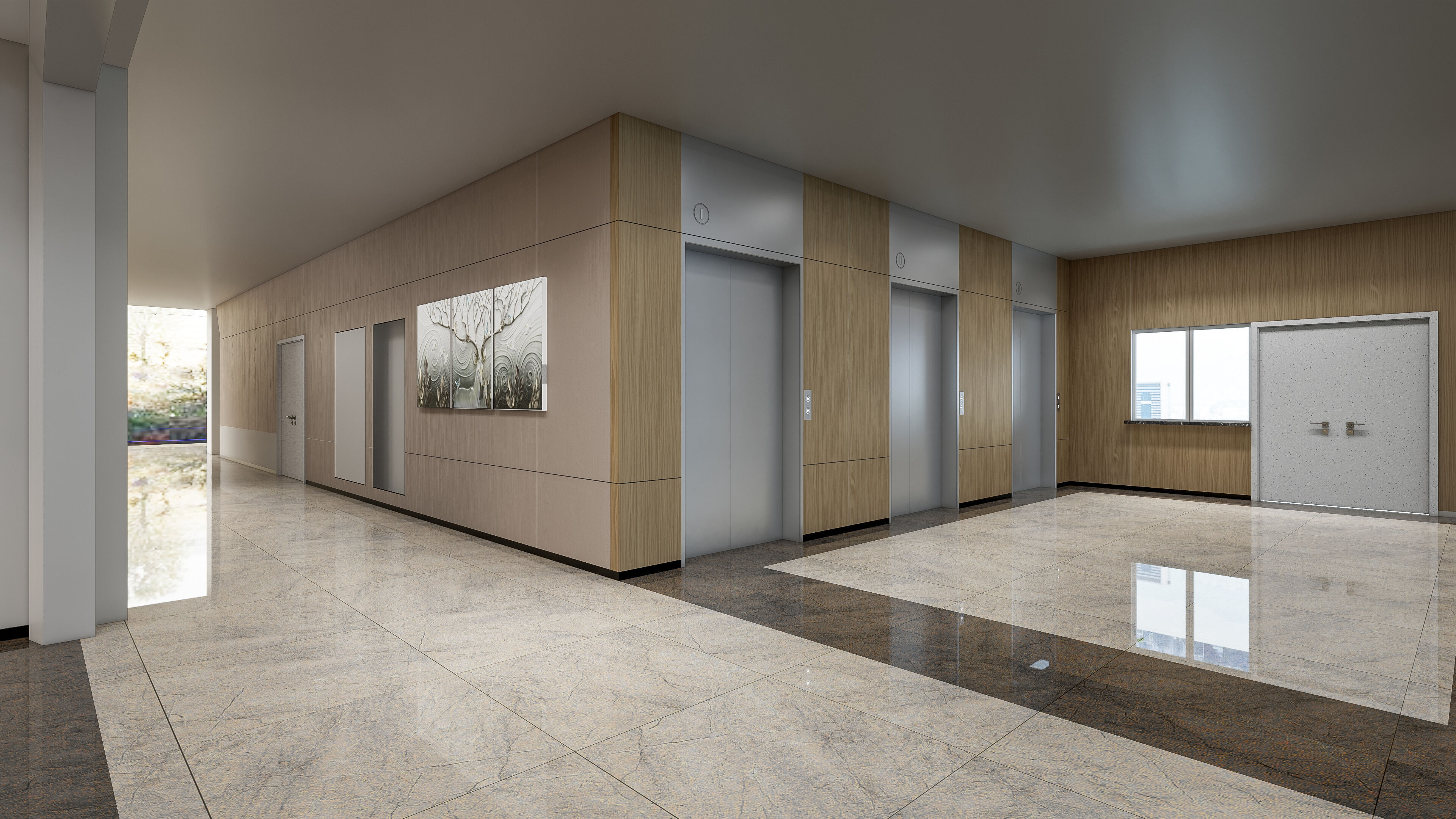 Hospital lobby reception hall 6 3D model_31