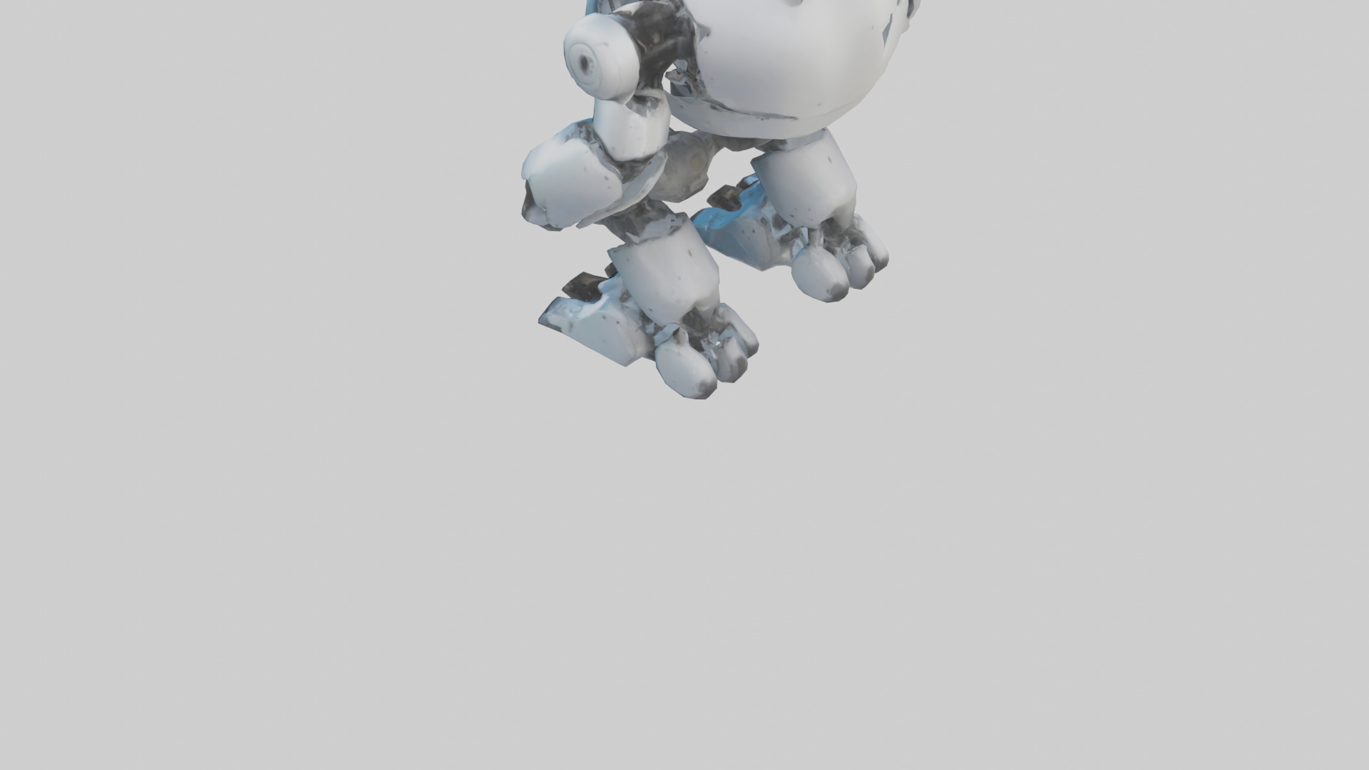Robot version of a bear model Low-poly 3D model_3