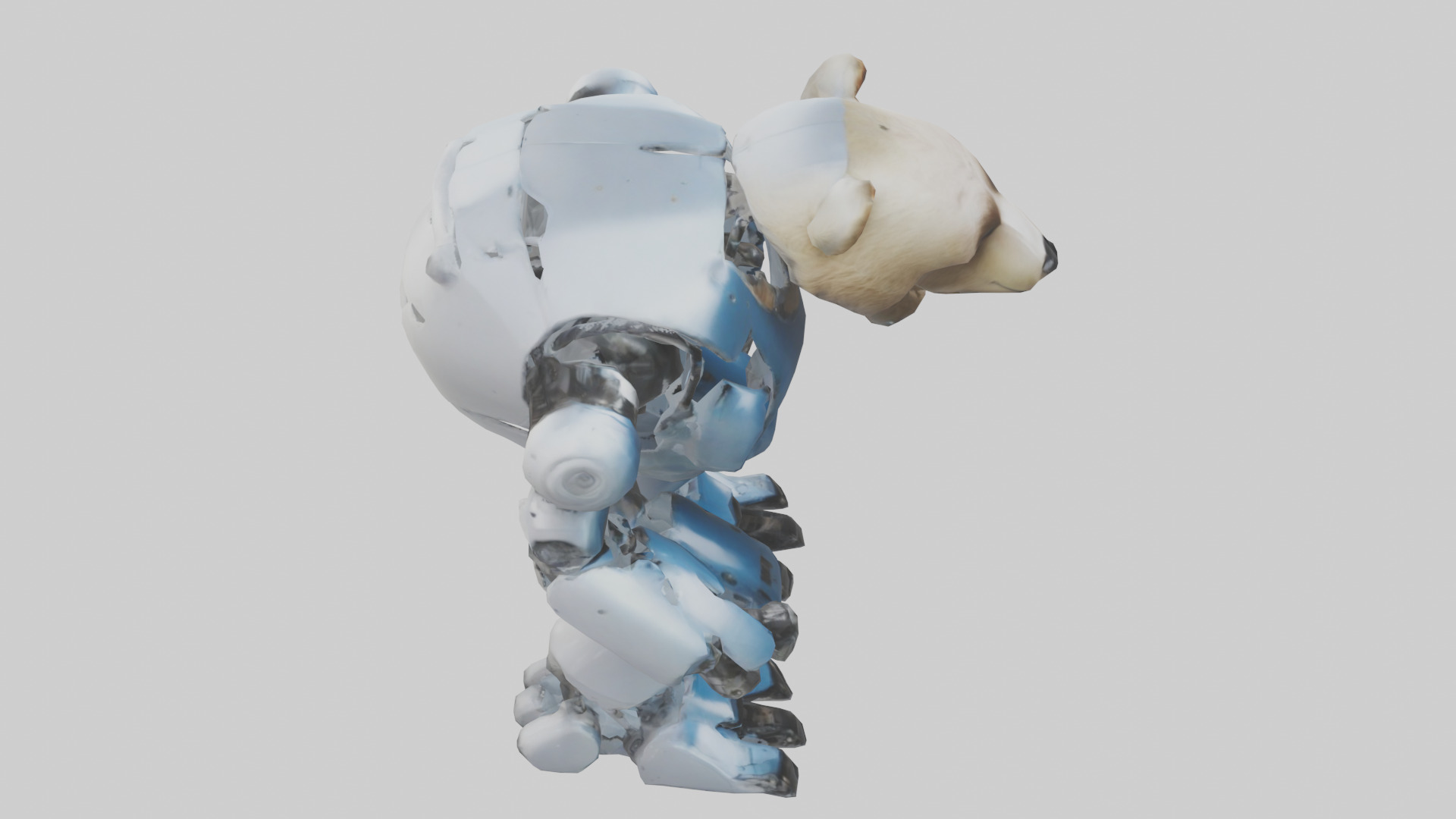 Robot version of a bear model Low-poly 3D model_18
