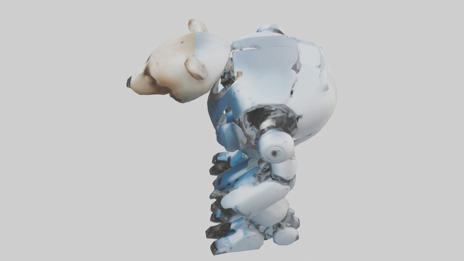 Robot version of a bear model Low-poly 3D model_17