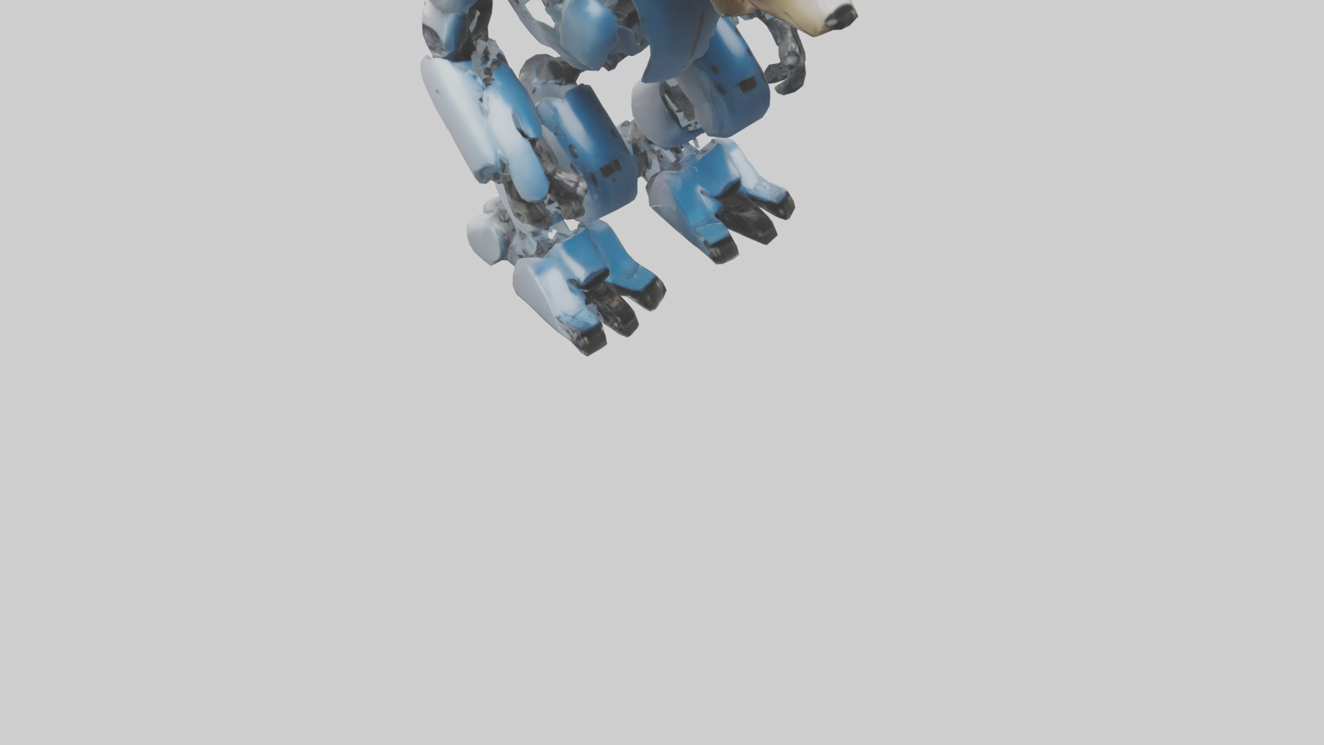Robot version of a bear model Low-poly 3D model_6