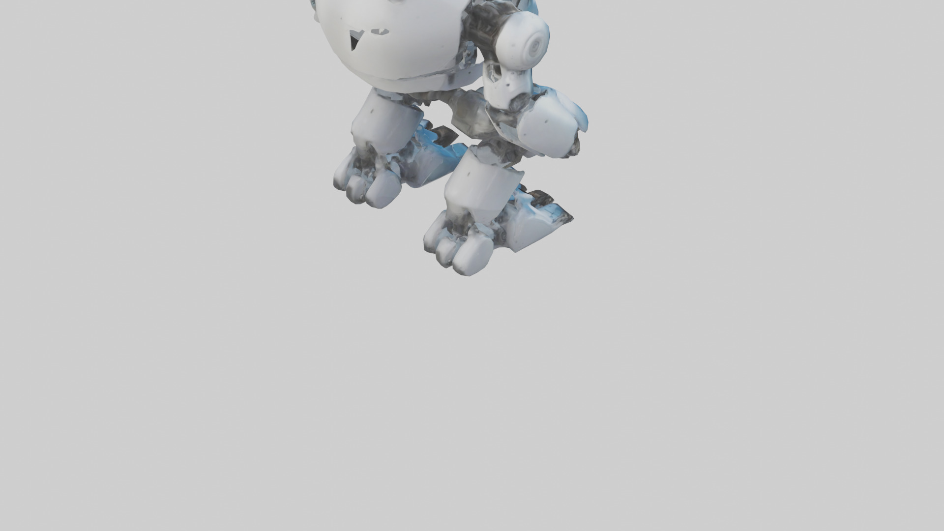 Robot version of a bear model Low-poly 3D model_4