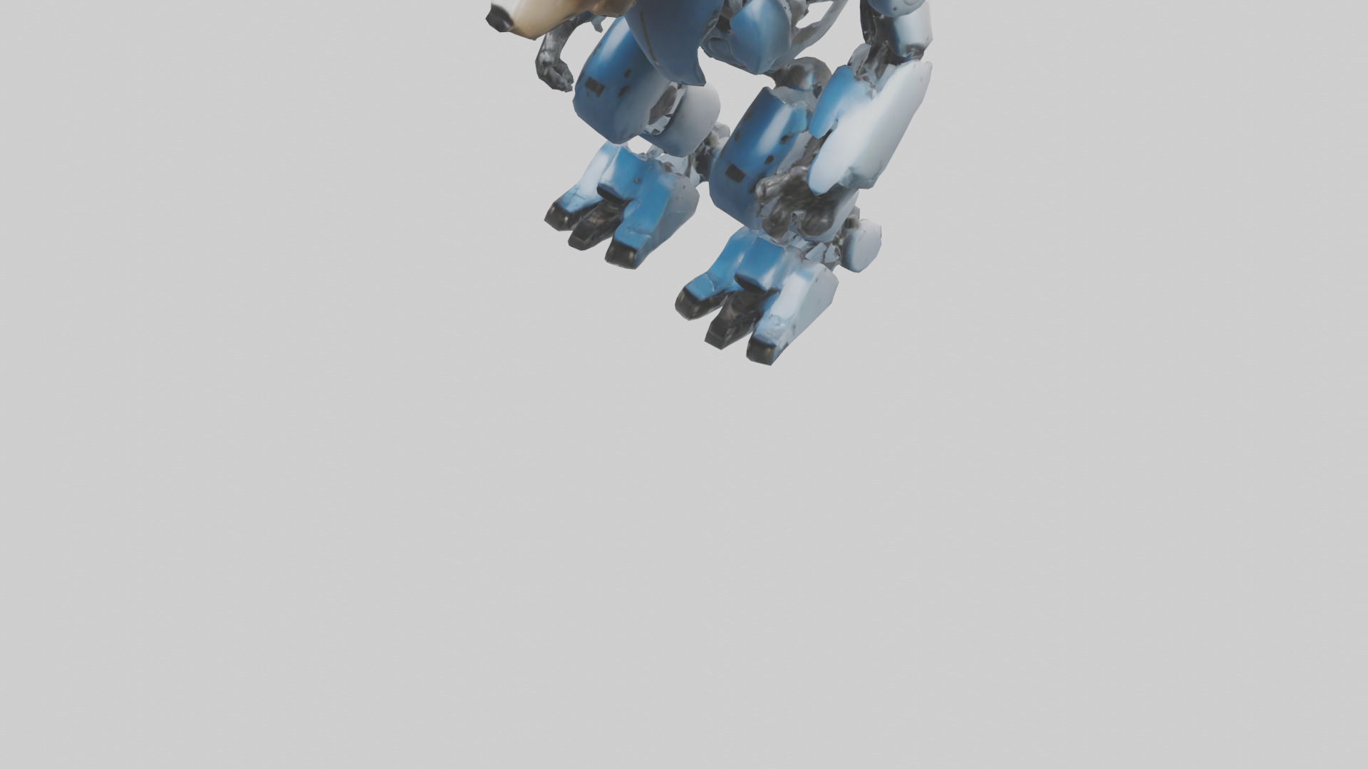 Robot version of a bear model Low-poly 3D model_5