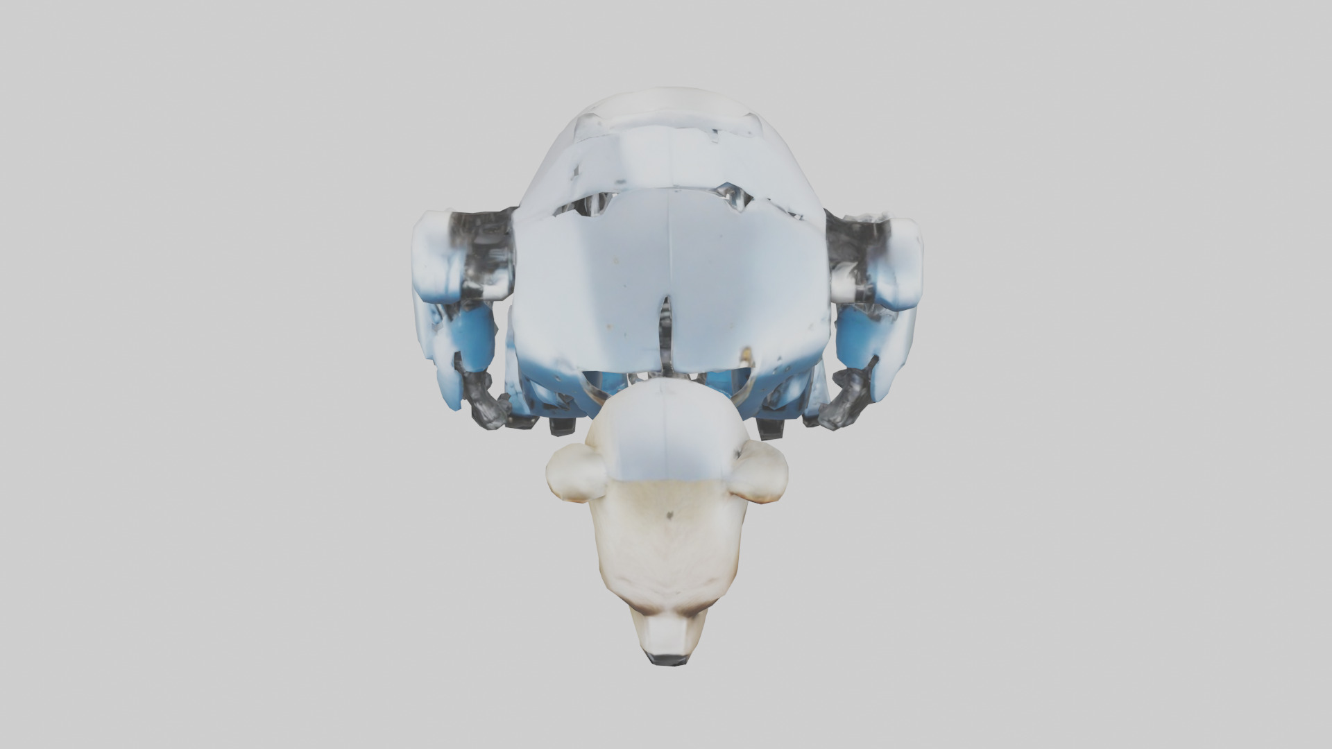 Robot version of a bear model Low-poly 3D model_14