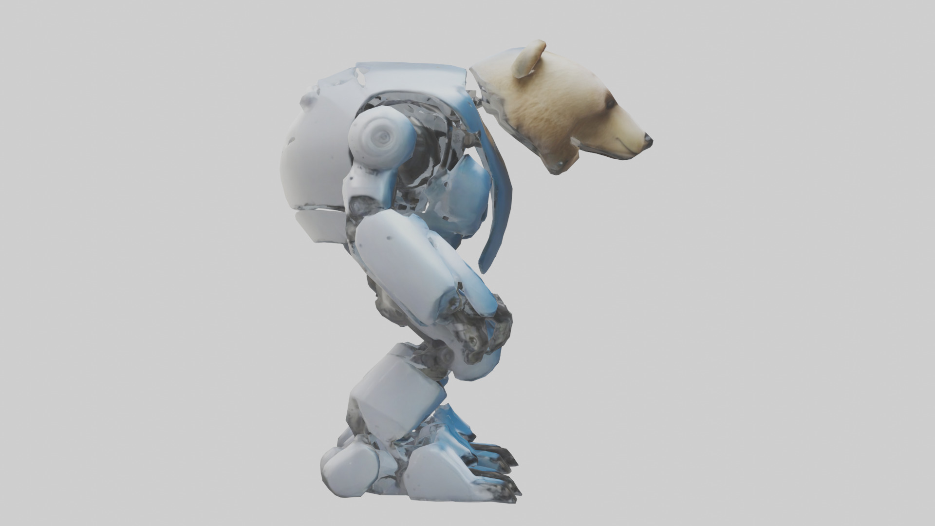 Robot version of a bear model Low-poly 3D model_13