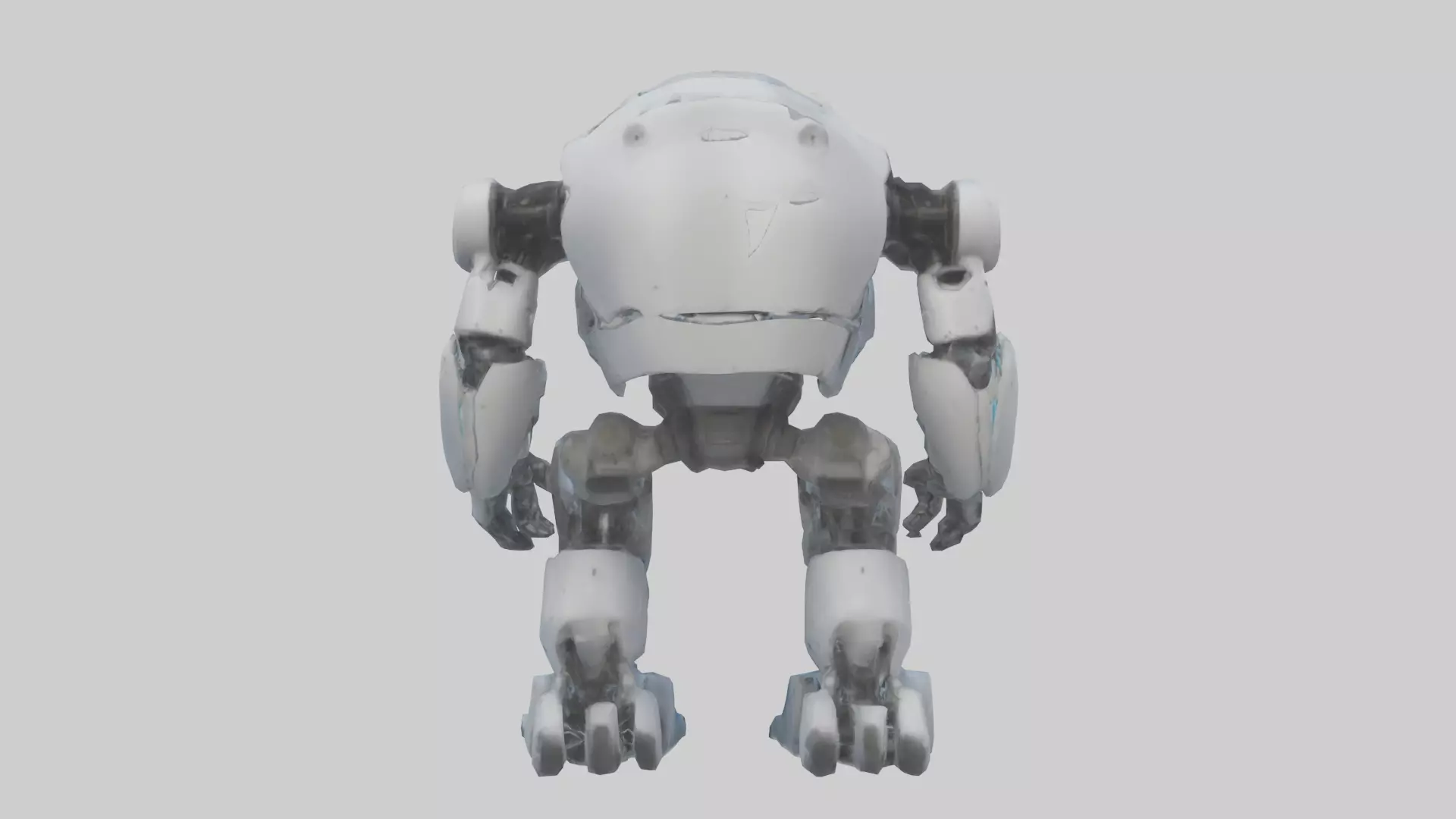 Robot version of a bear model Low-poly 3D model_0