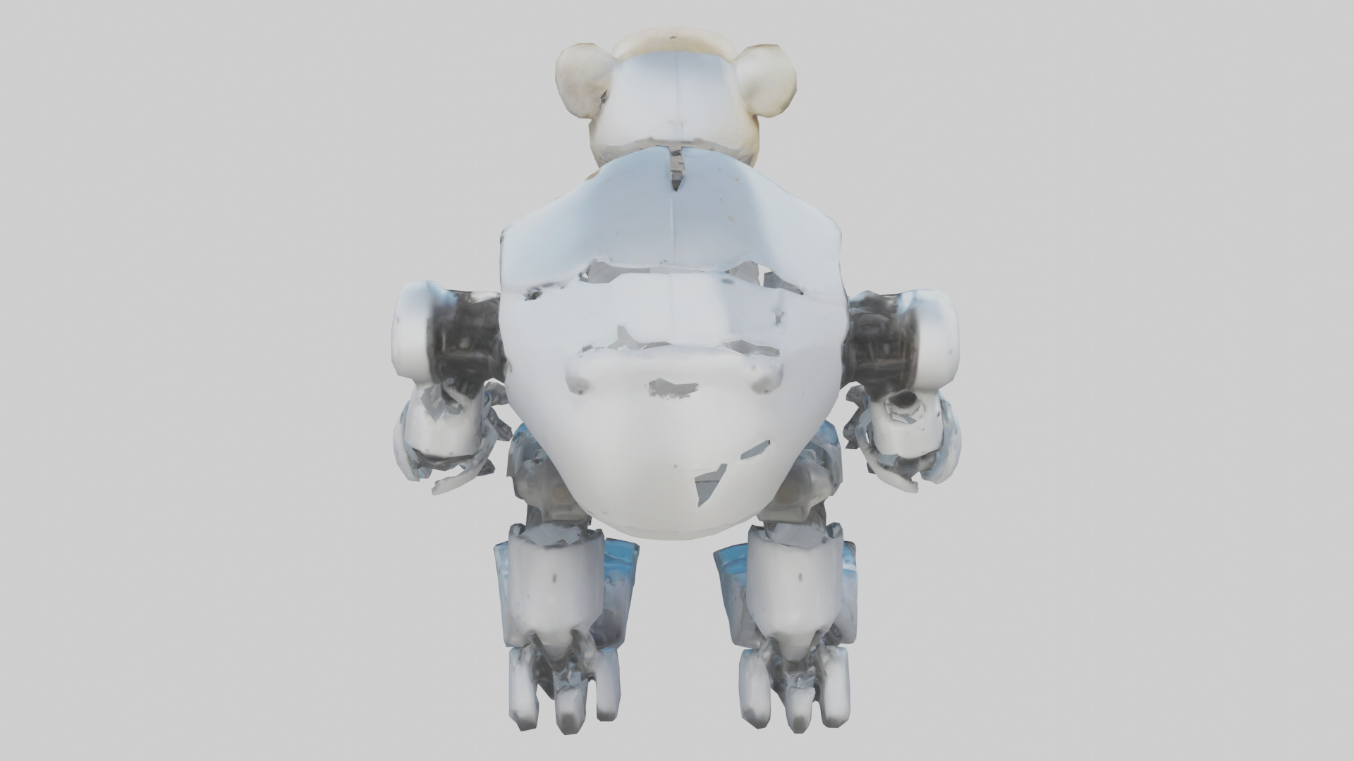 Robot version of a bear model Low-poly 3D model_15