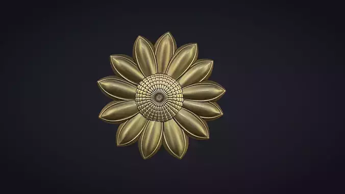 Daisy Garden Flower Bas Relief 3D print model