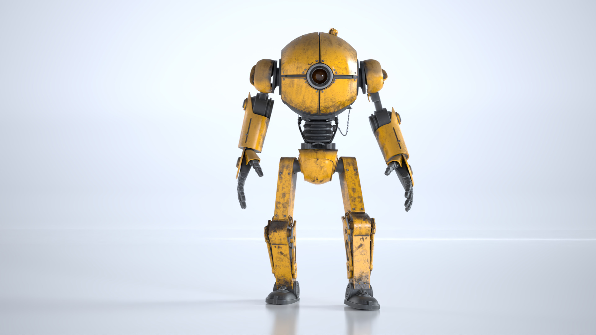 Retro Style 3D Robot Model Low-poly 3D model_10
