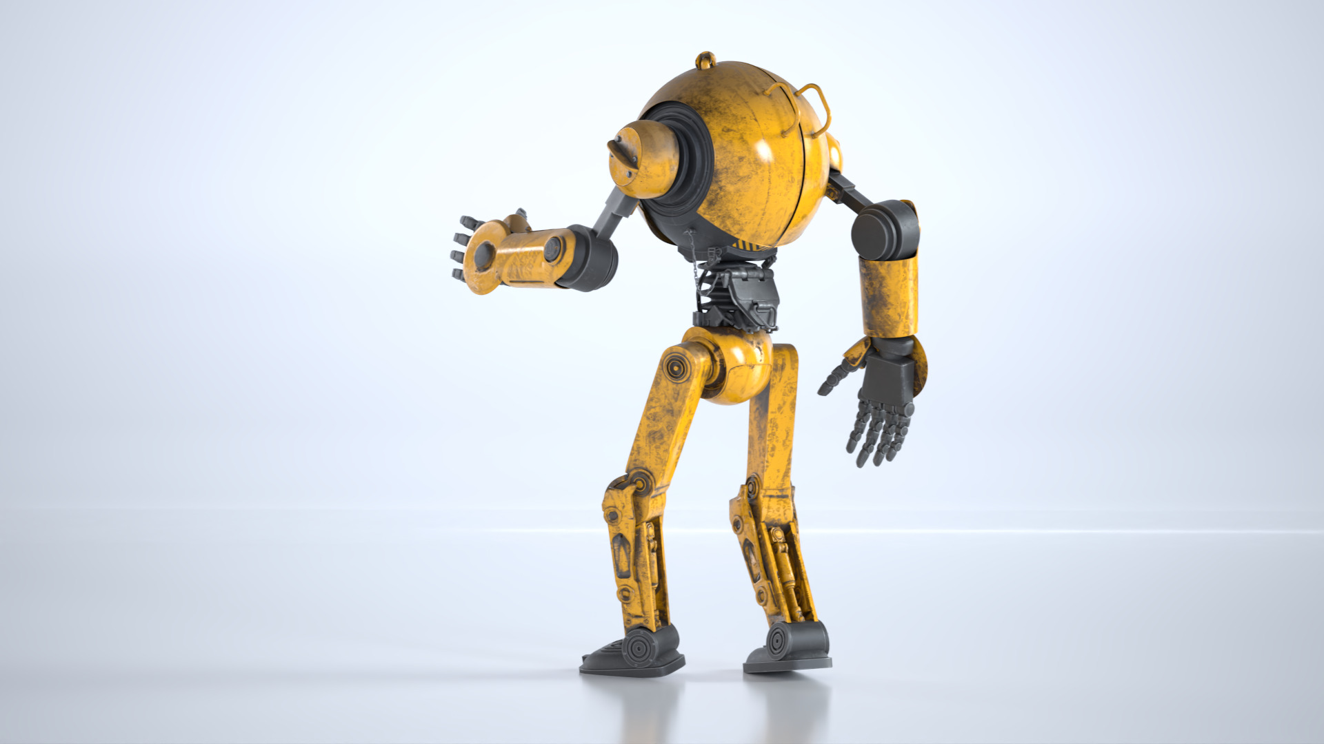 Retro Style 3D Robot Model Low-poly 3D model_12