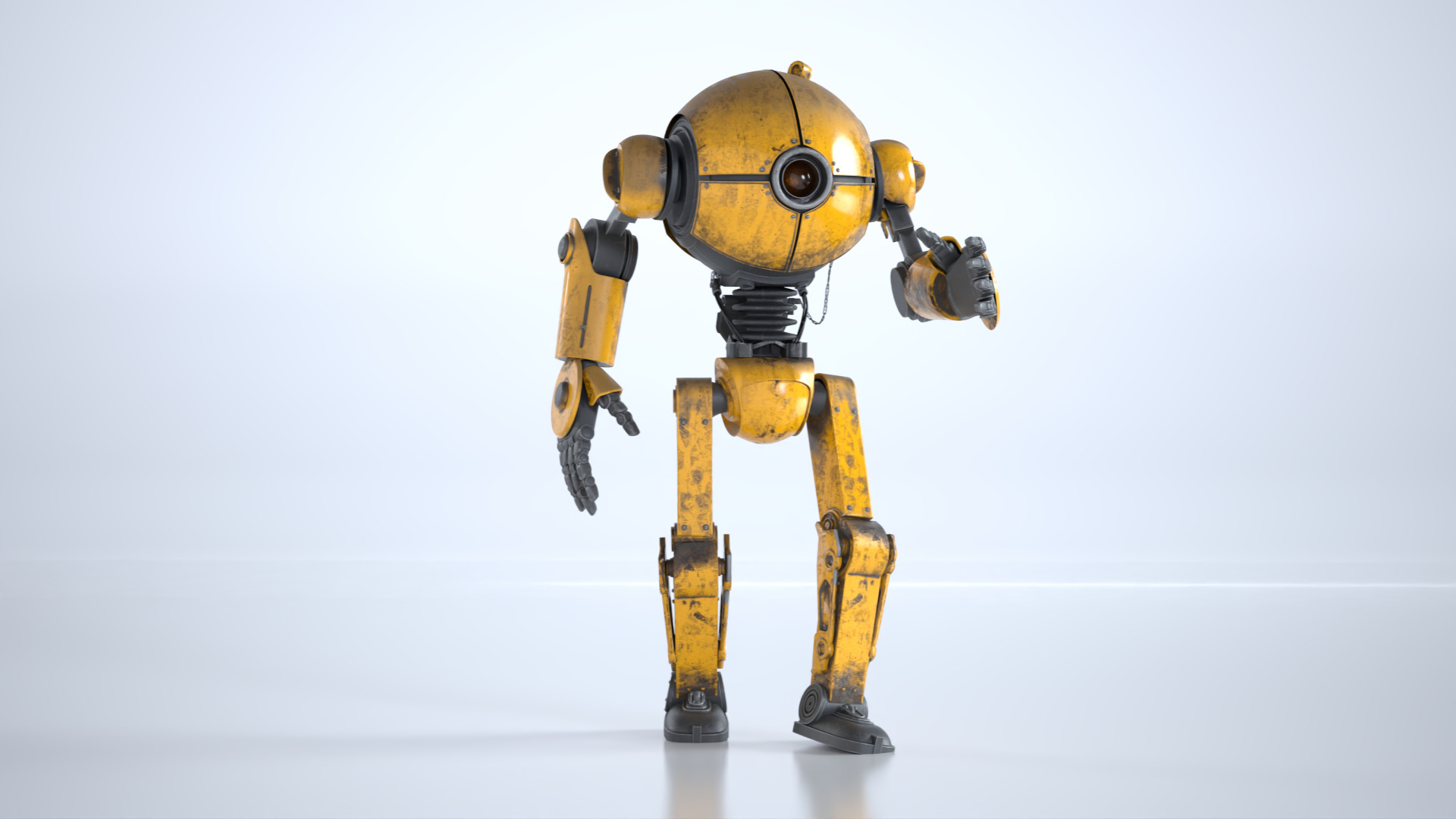 Retro Style 3D Robot Model Low-poly 3D model_13