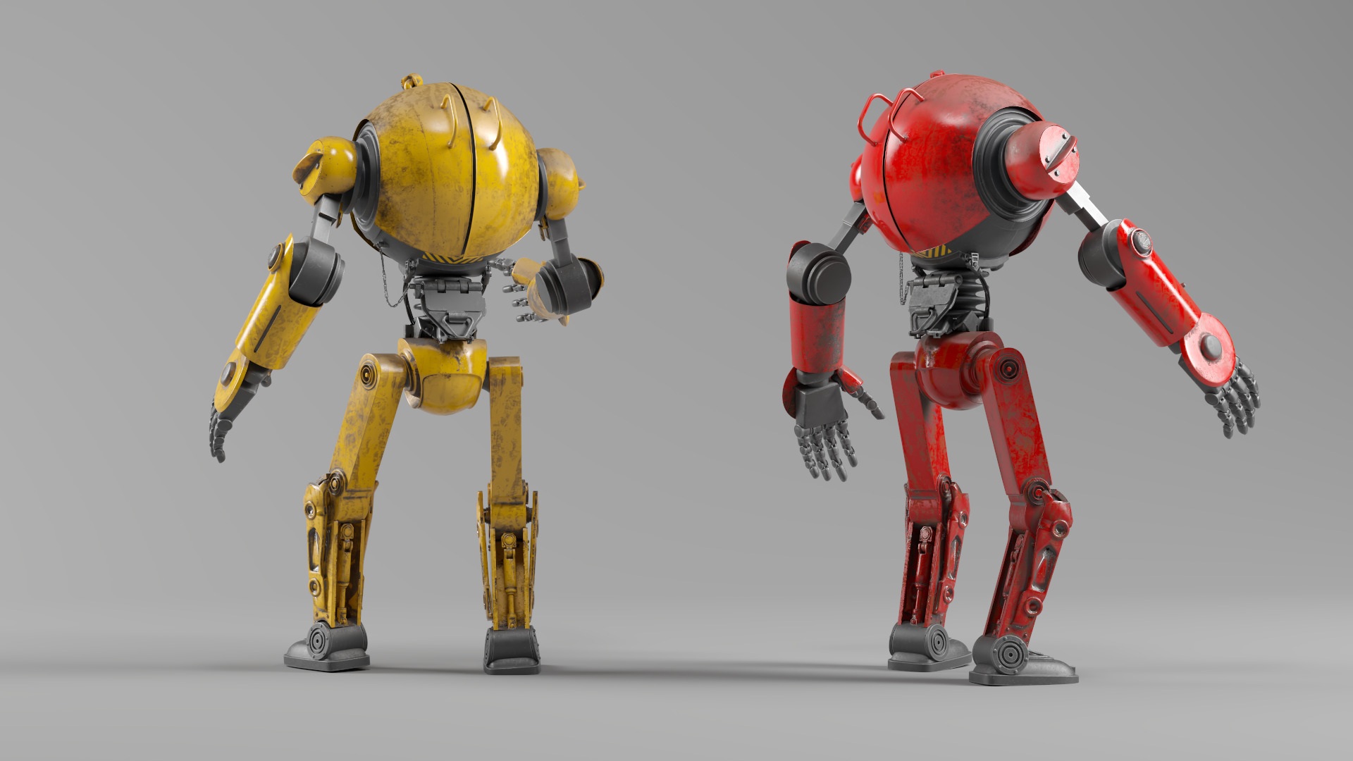Retro Style 3D Robot Model Low-poly 3D model_6