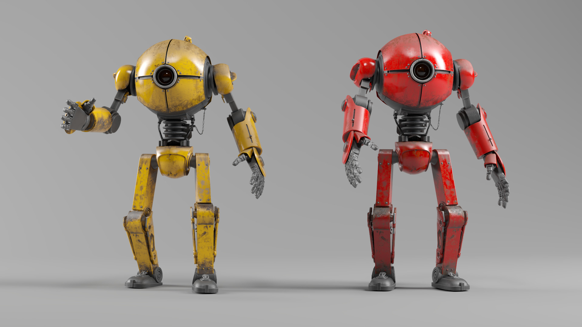 Retro Style 3D Robot Model Low-poly 3D model_5