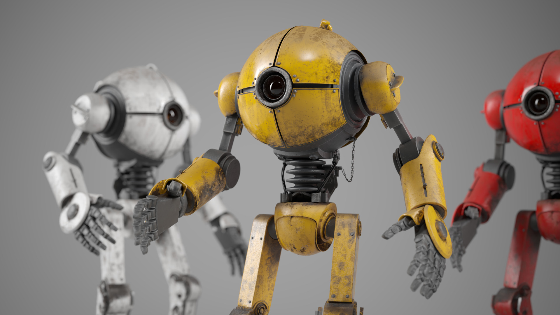 Retro Style 3D Robot Model Low-poly 3D model_8