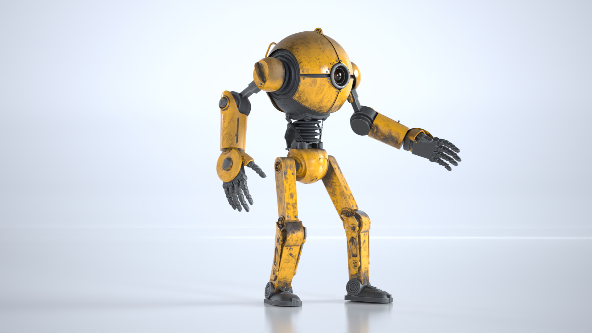 Retro Style 3D Robot Model Low-poly 3D model_11
