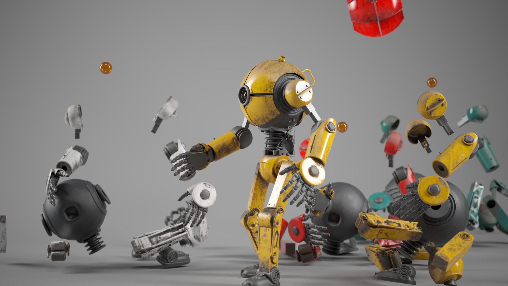 Retro Style 3D Robot Model Low-poly 3D model_2