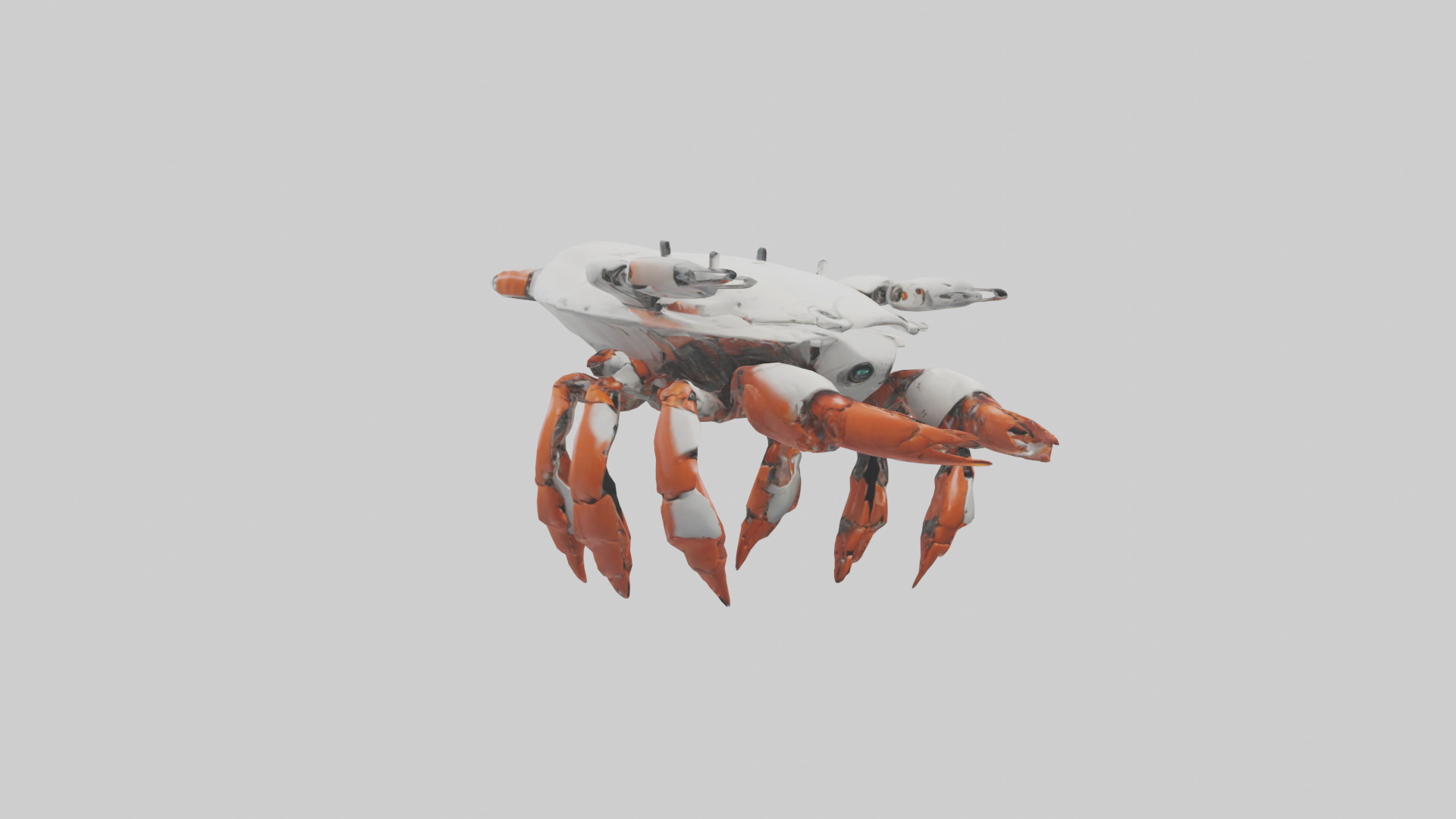 Robot version of a crab model Low-poly 3D model_11