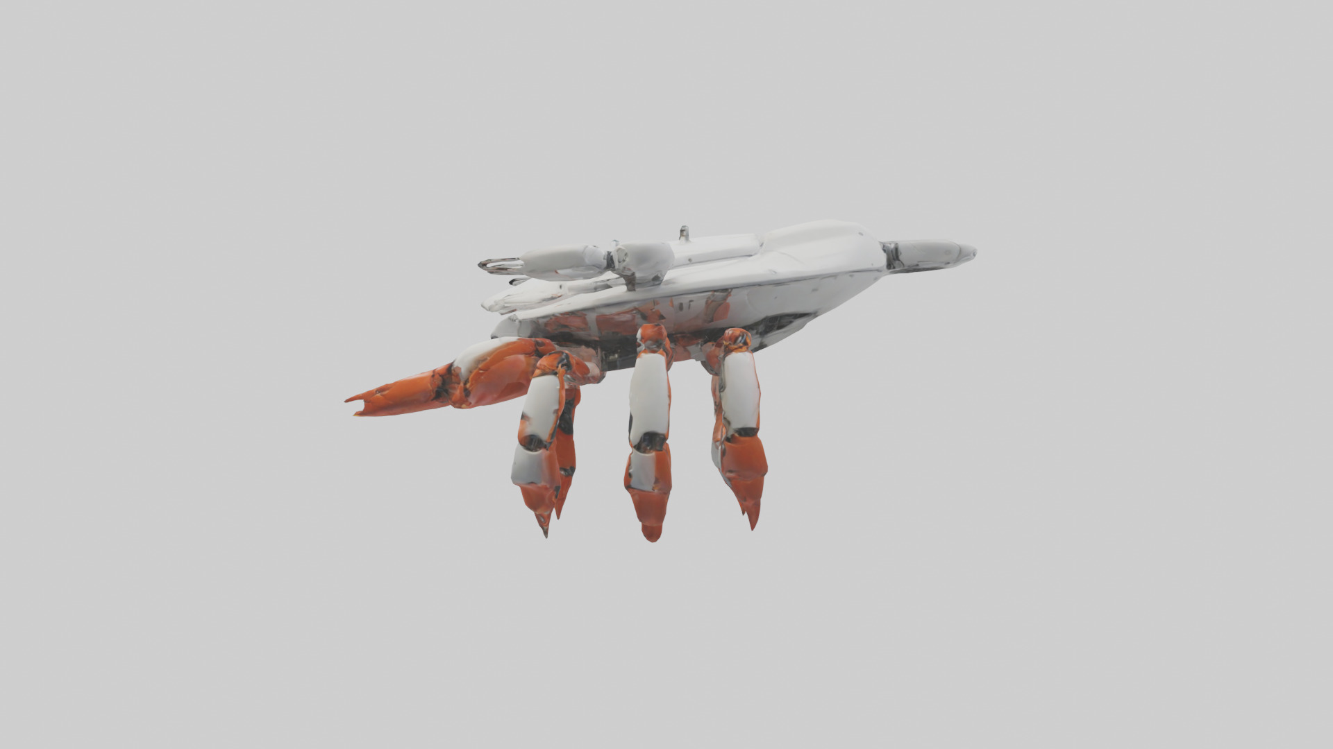 Robot version of a crab model Low-poly 3D model_12