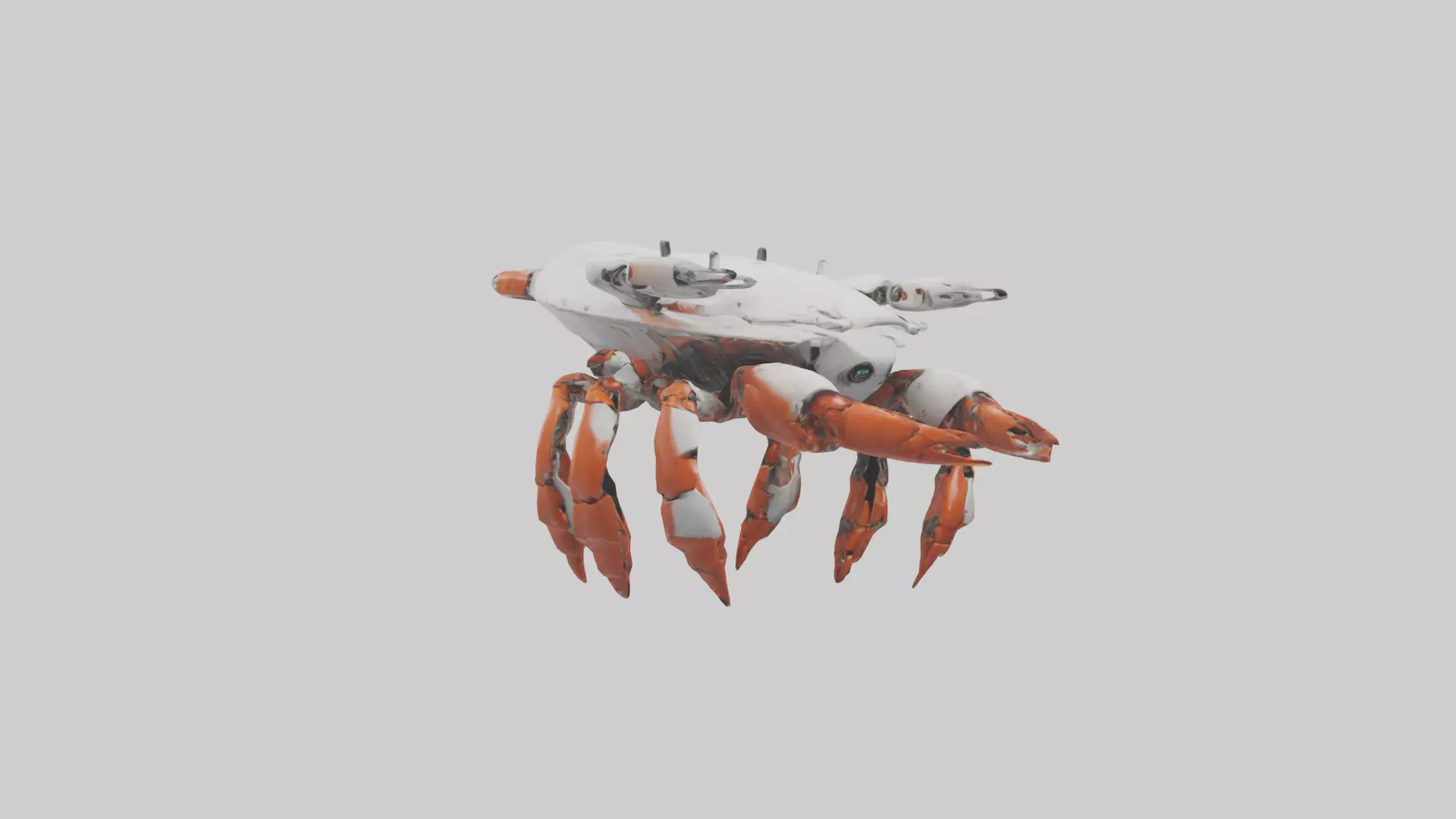 Robot version of a crab model Low-poly 3D model_0
