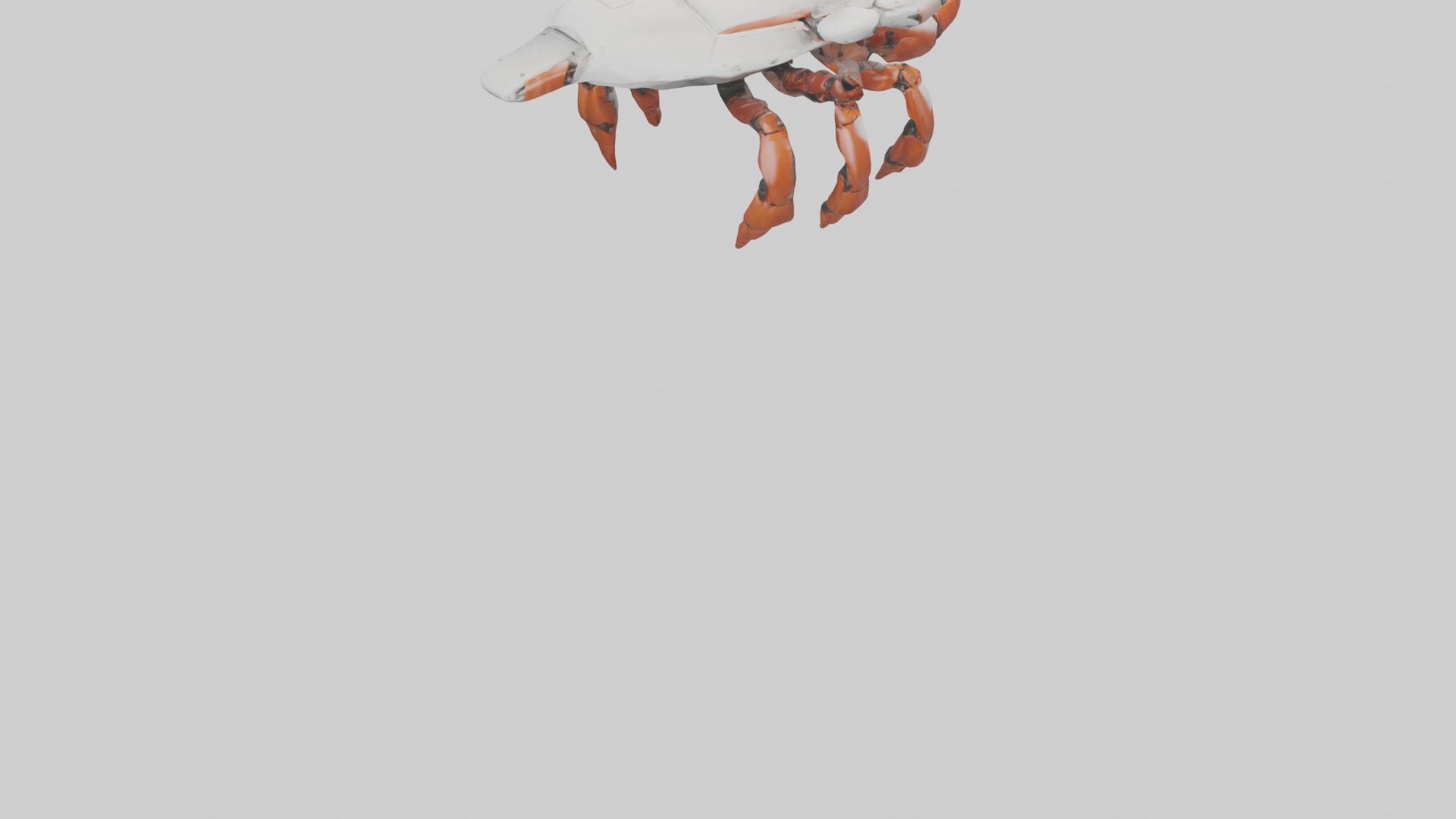 Robot version of a crab model Low-poly 3D model_5