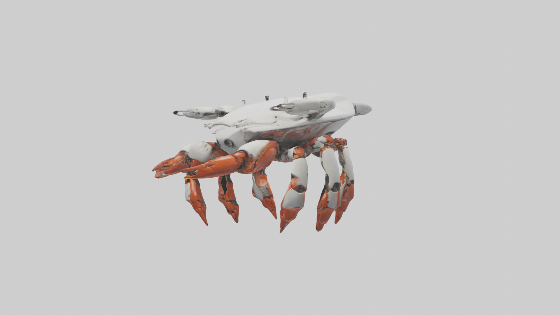 Robot version of a crab model Low-poly 3D model_10