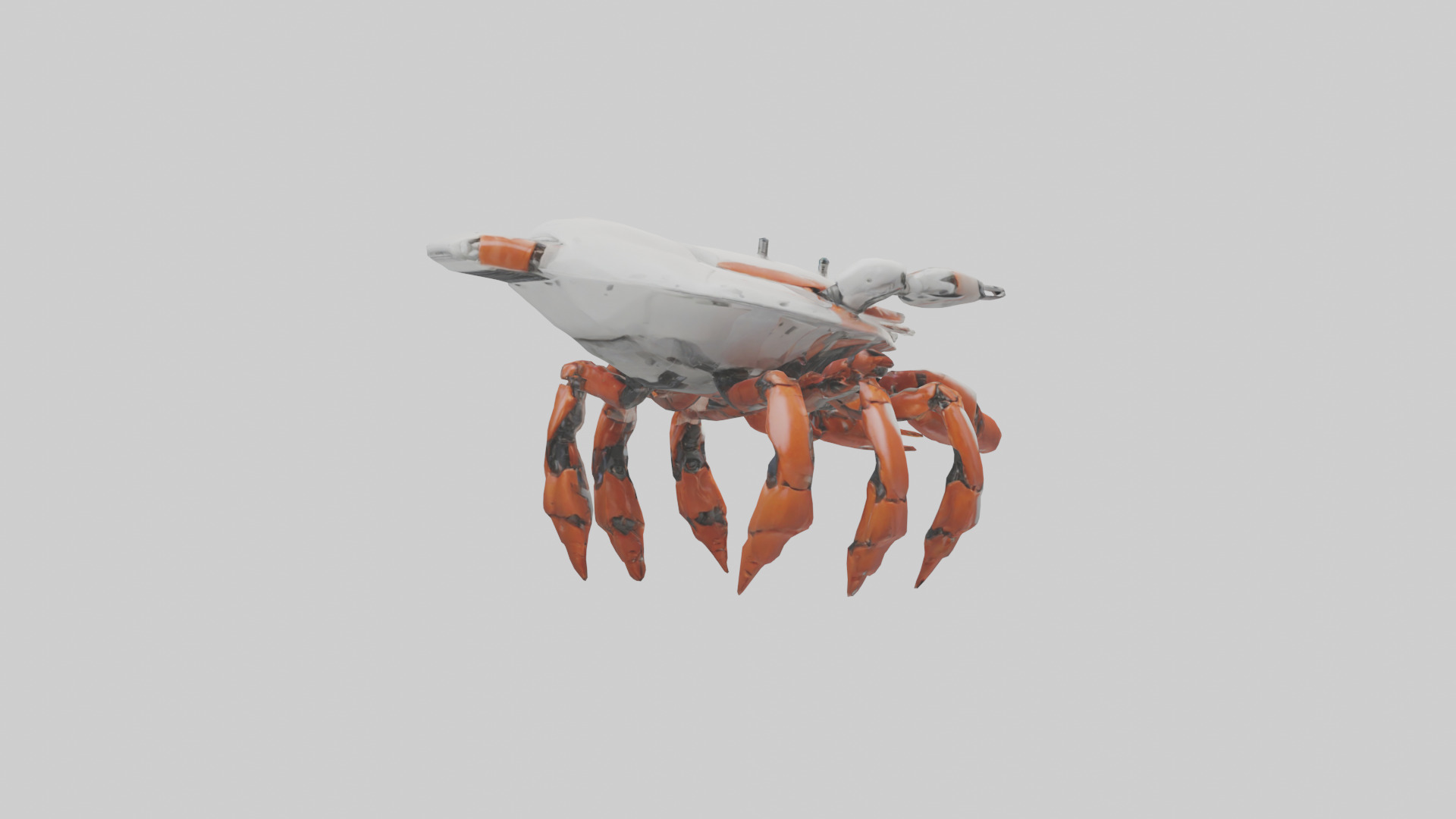 Robot version of a crab model Low-poly 3D model_3