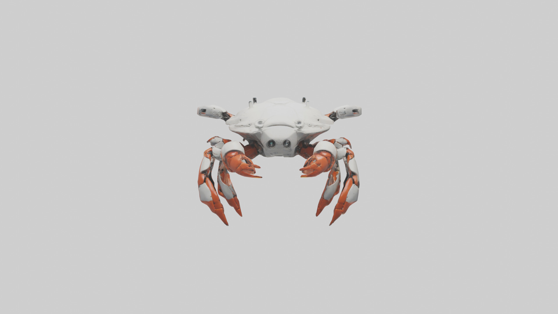Robot version of a crab model Low-poly 3D model_9