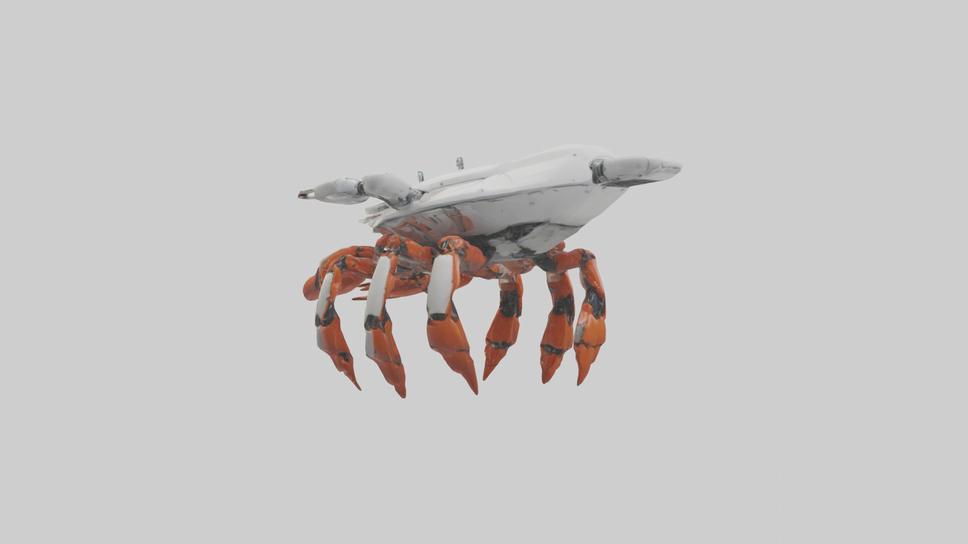 Robot version of a crab model Low-poly 3D model_2