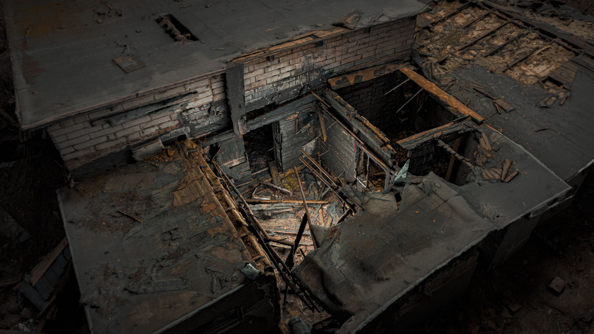 Burnt ruin of a commercial building 3D model_17