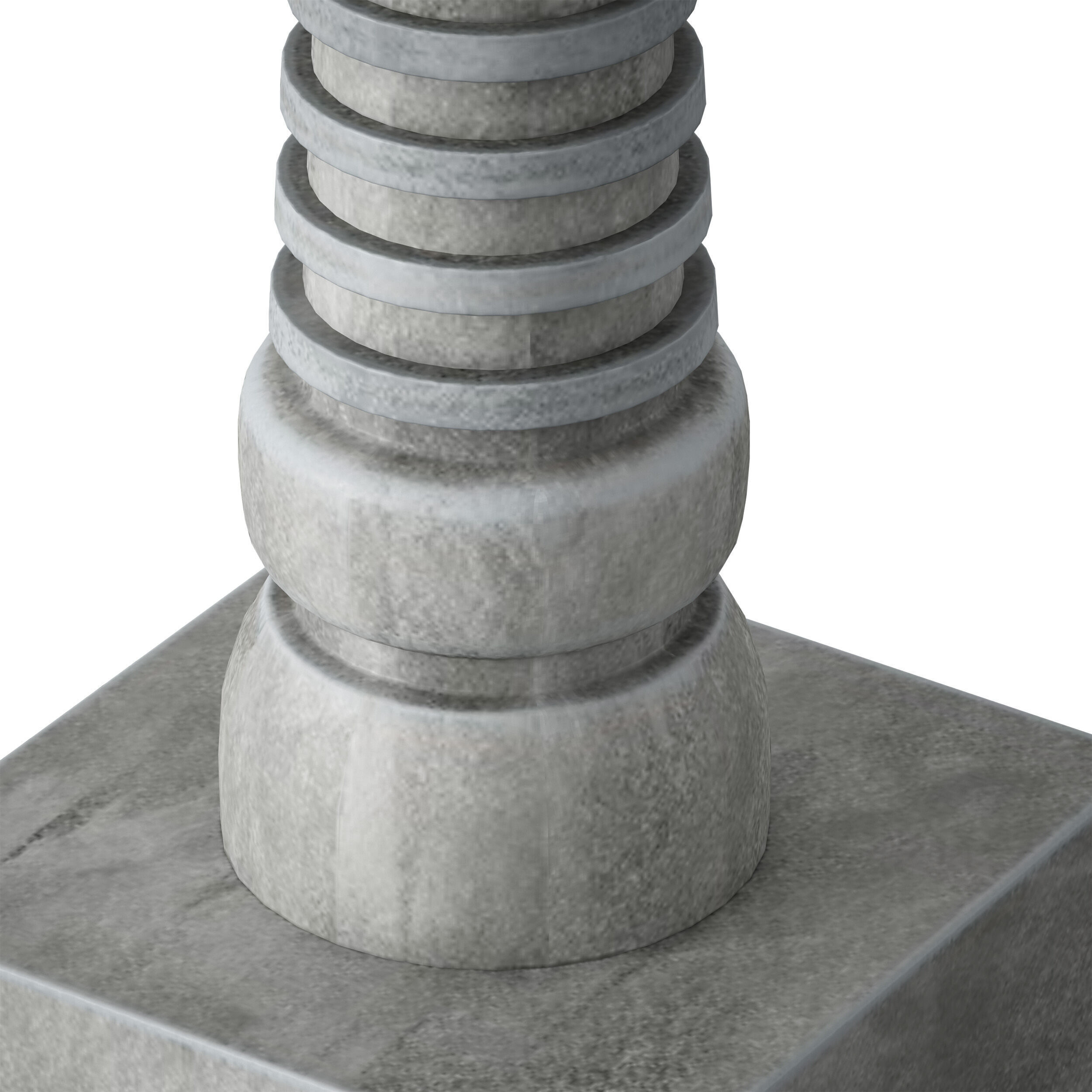 Stone Pagoda Japanese Garden Lantern Tower 3D model_17