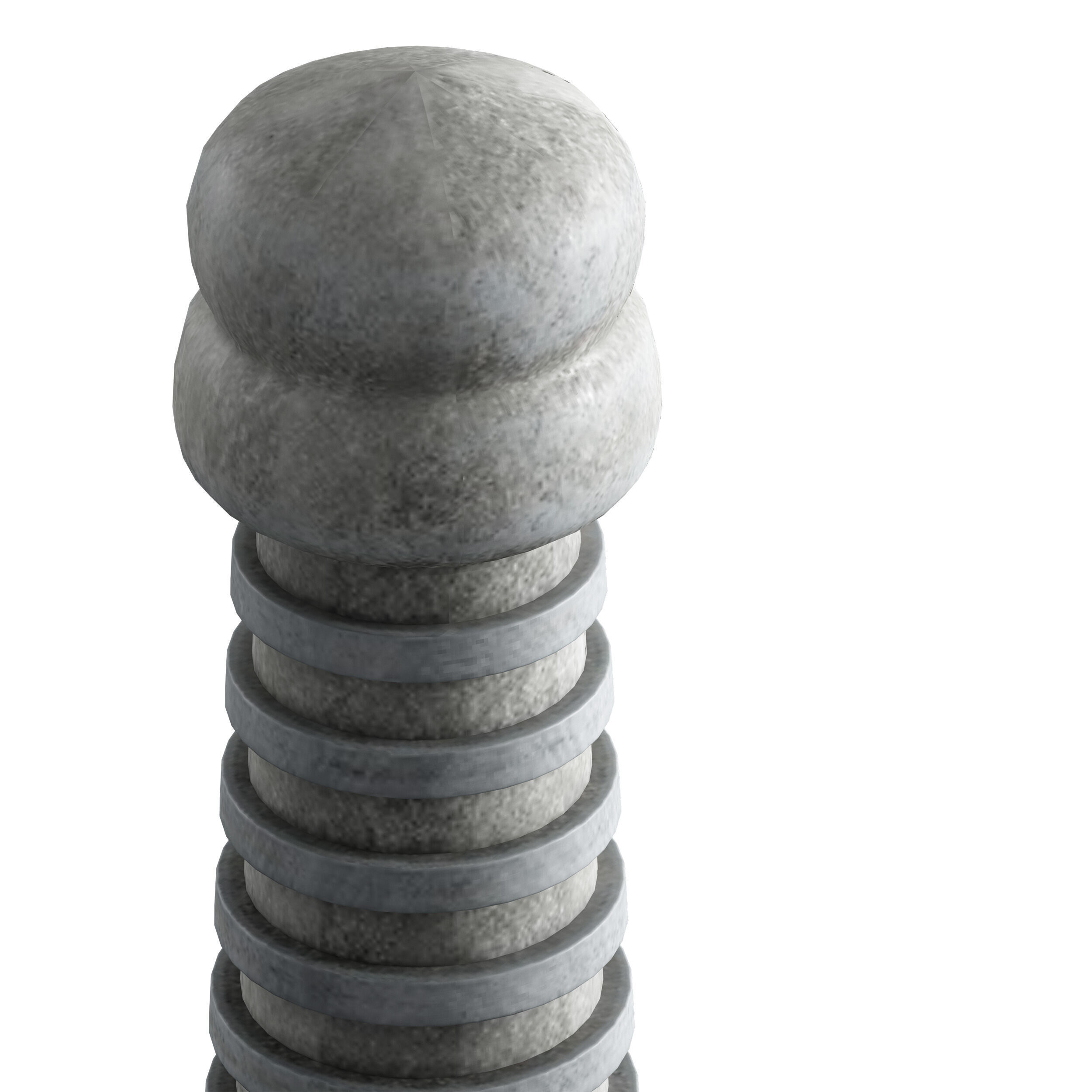 Stone Pagoda Japanese Garden Lantern Tower 3D model_18