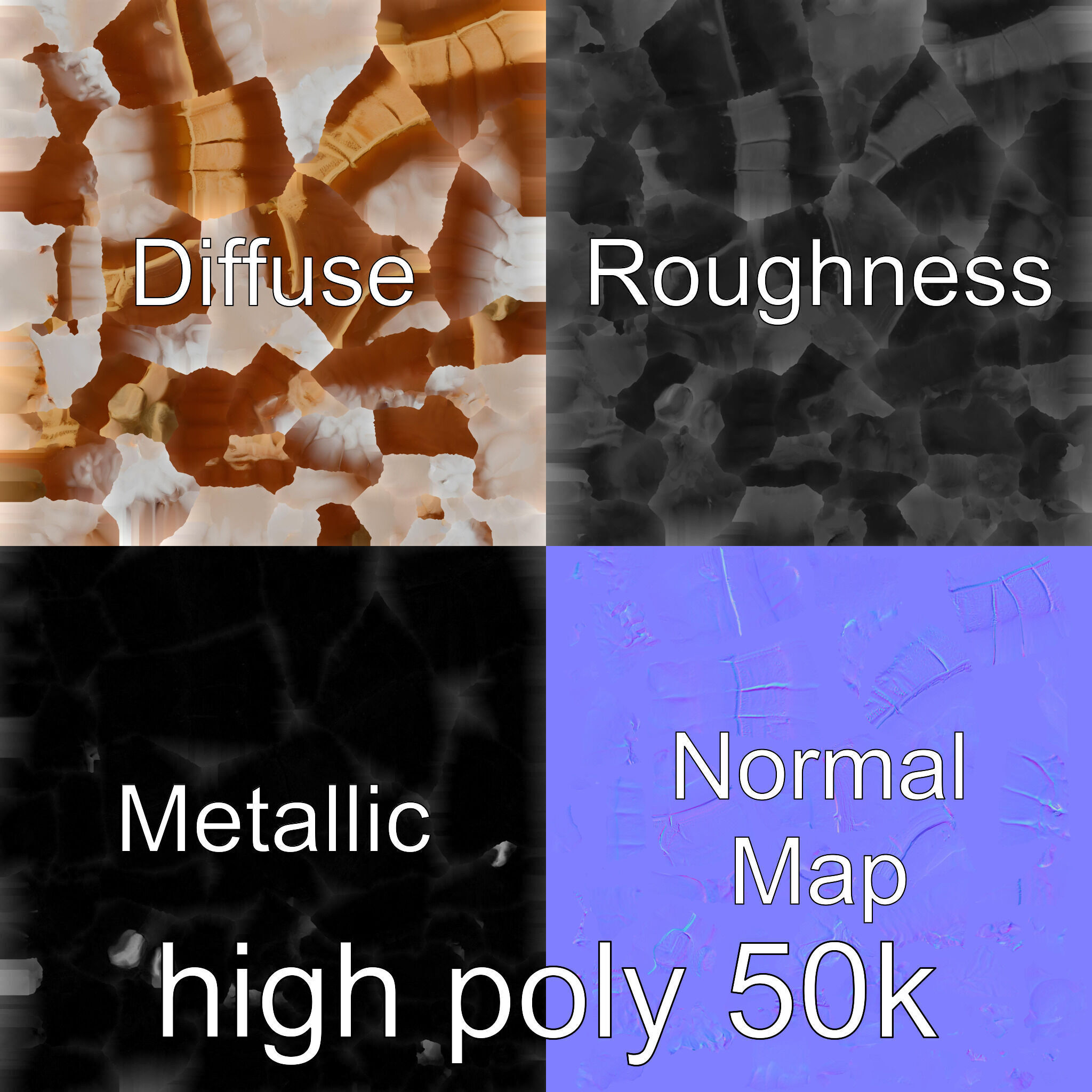 Crystal Geode Polished Cut Interior Model Low-poly 3D model_23