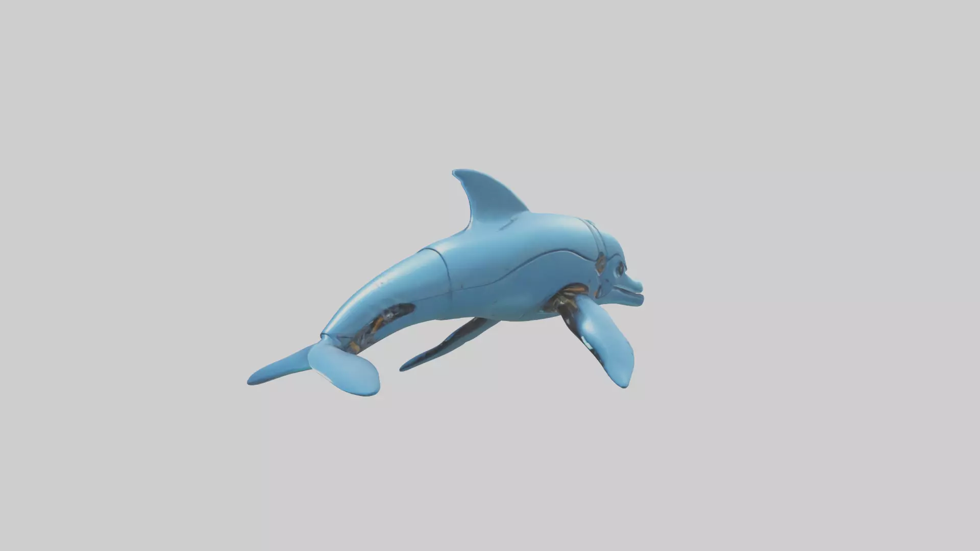 Robot version of a dolphin model Low-poly 3D model_0