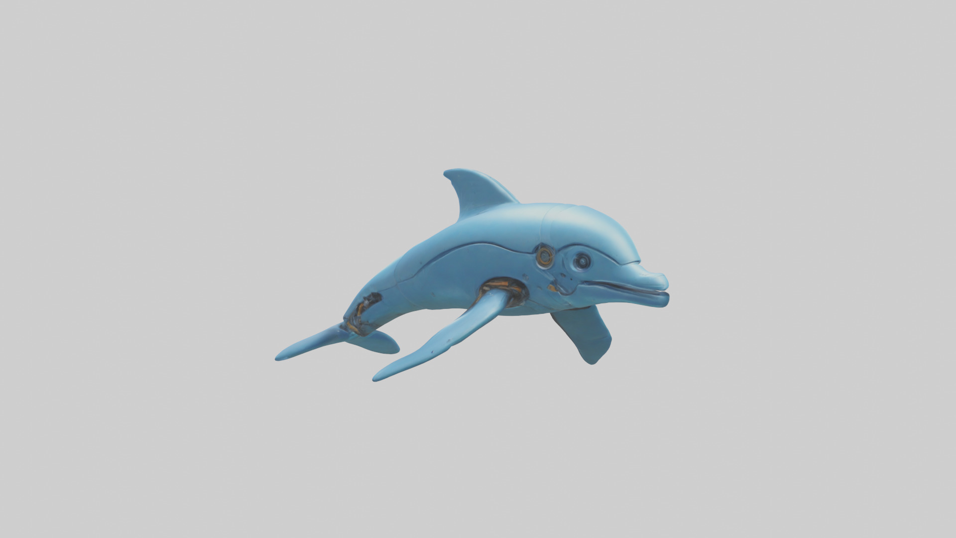 Robot version of a dolphin model Low-poly 3D model_2