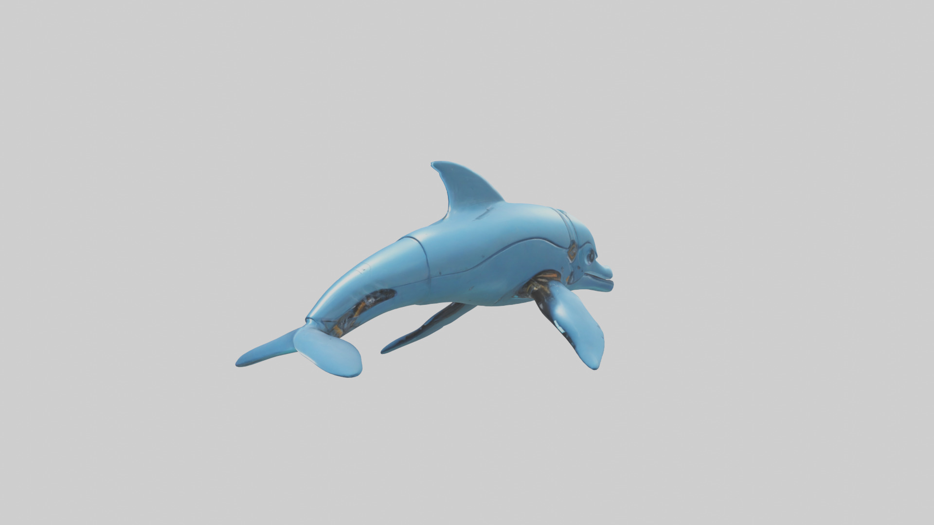 Robot version of a dolphin model Low-poly 3D model_10