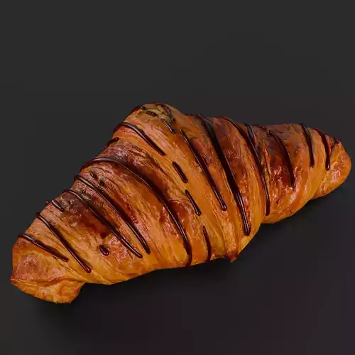 Chocolate Croissant low poly