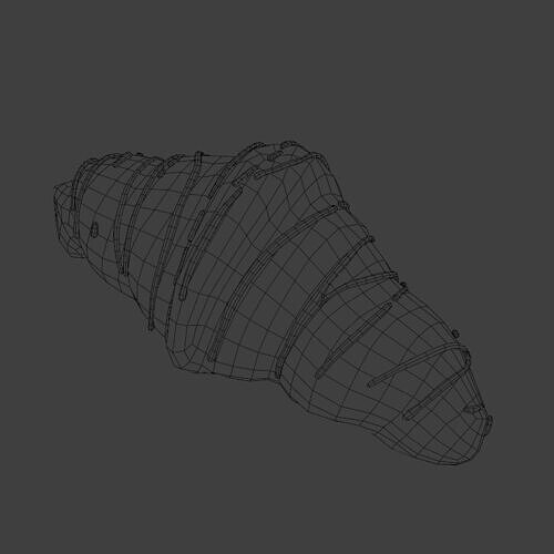 Chocolate Croissant low poly Low-poly 3D model 7