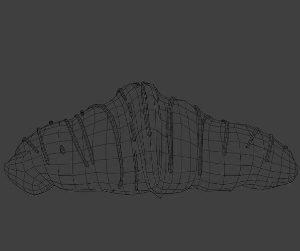Chocolate Croissant low poly Low-poly 3D model 6