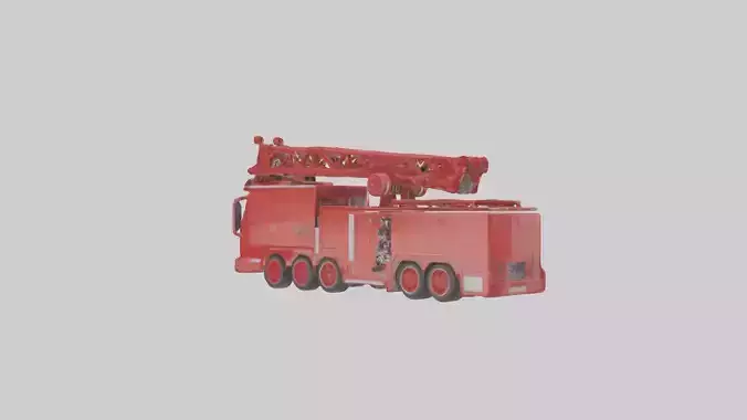 Robot version of a fire truck model Low-poly 3D model