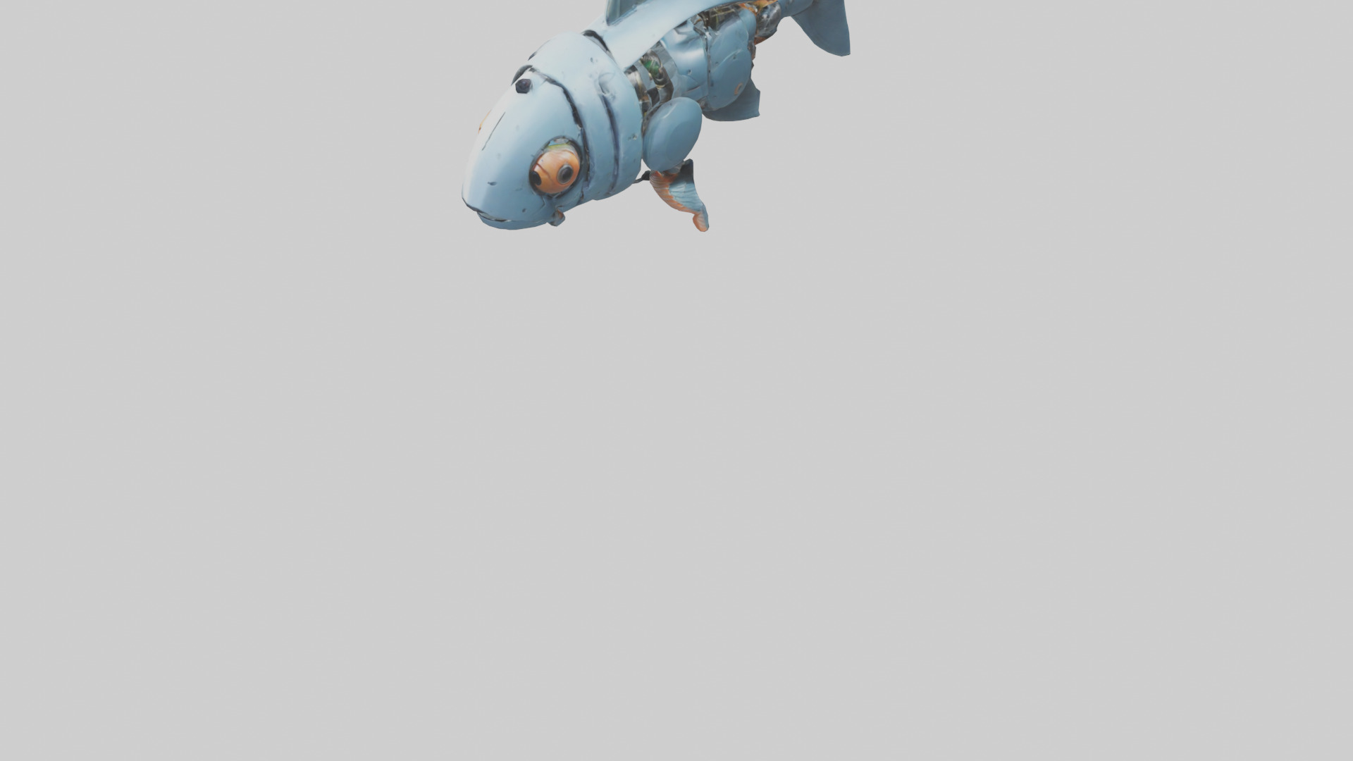 Robot version of a fish model Low-poly 3D model_6