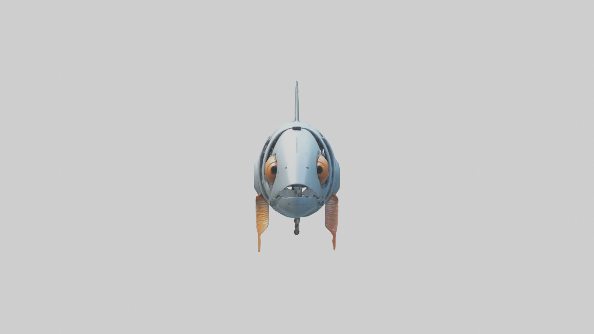 Robot version of a fish model Low-poly 3D model_9