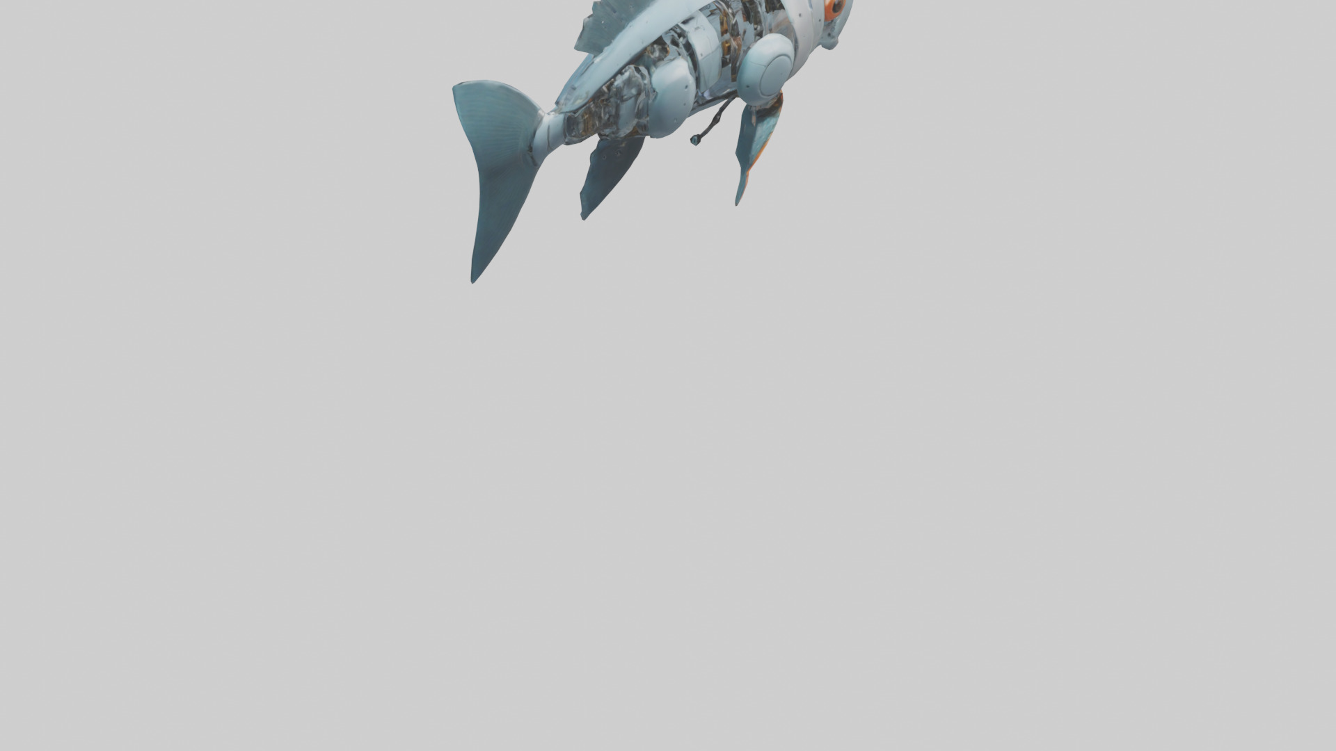 Robot version of a fish model Low-poly 3D model_5