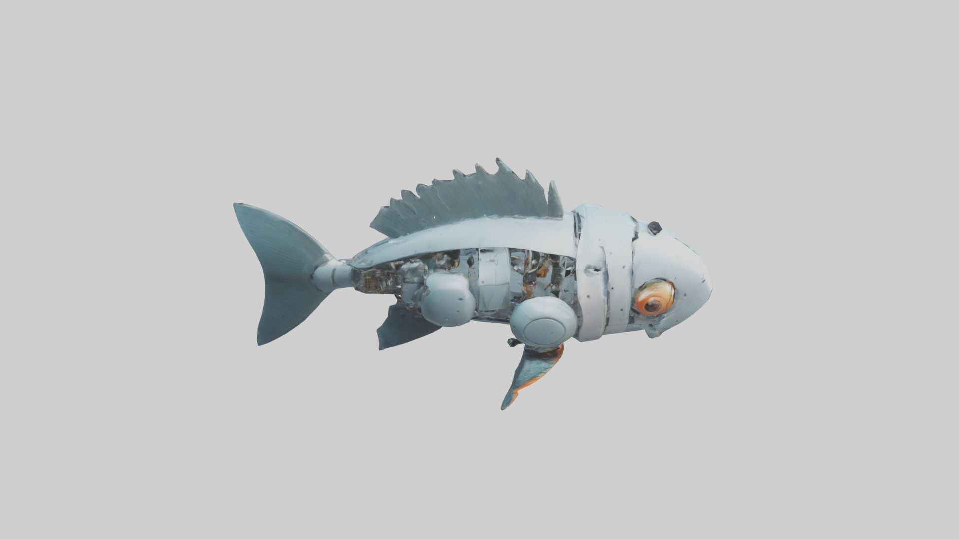 Robot version of a fish model Low-poly 3D model_18