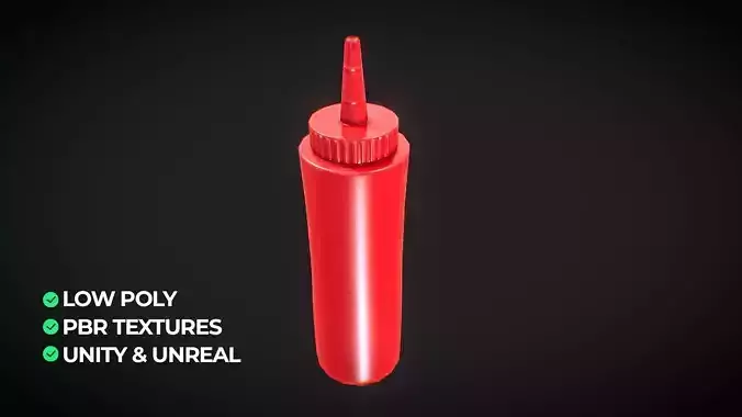 Ketchup Squeeze Bottle 3D Model Low-poly 3D model