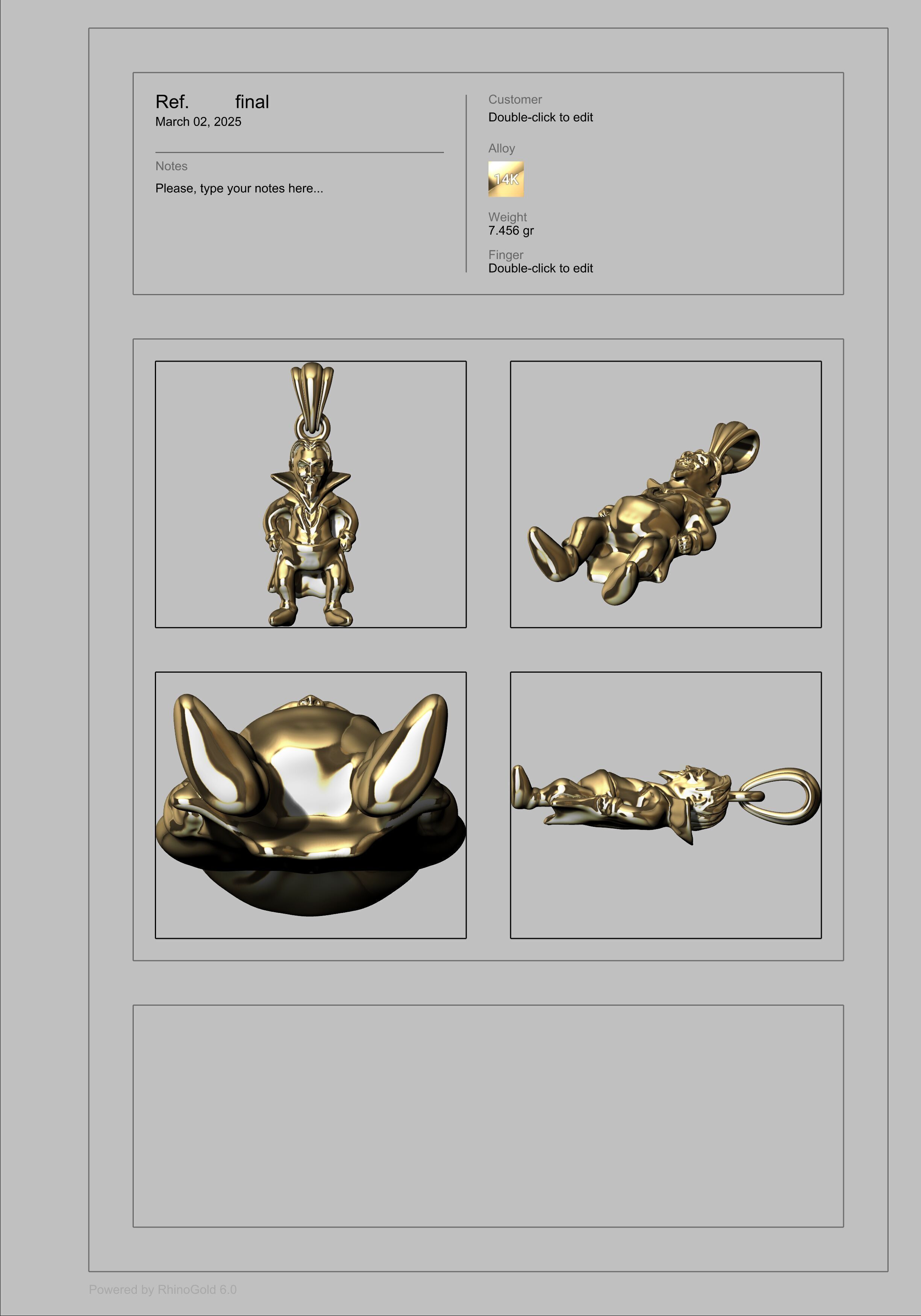 Vampire Pendant 3D print model_28