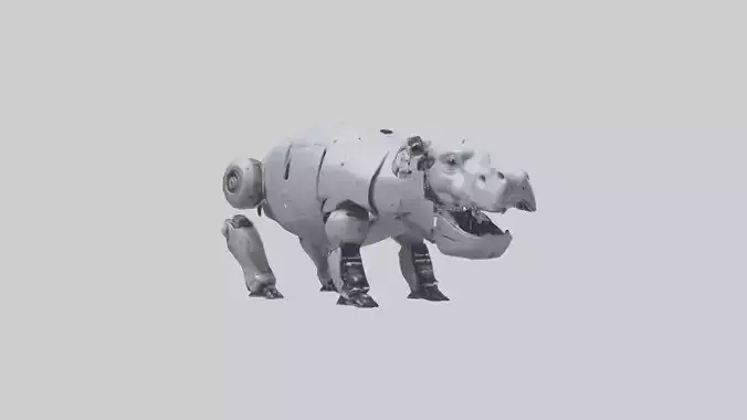 Robot version of a hippopotamus model 3D model
