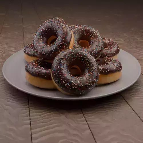 A plate full of donuts